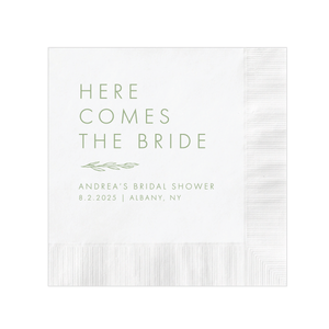 Here Comes The Bride Floral Bridal Shower Napkins