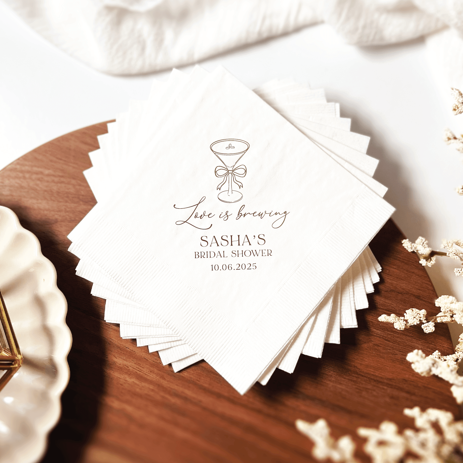 Love Is Brewing Bridal Shower Napkins
