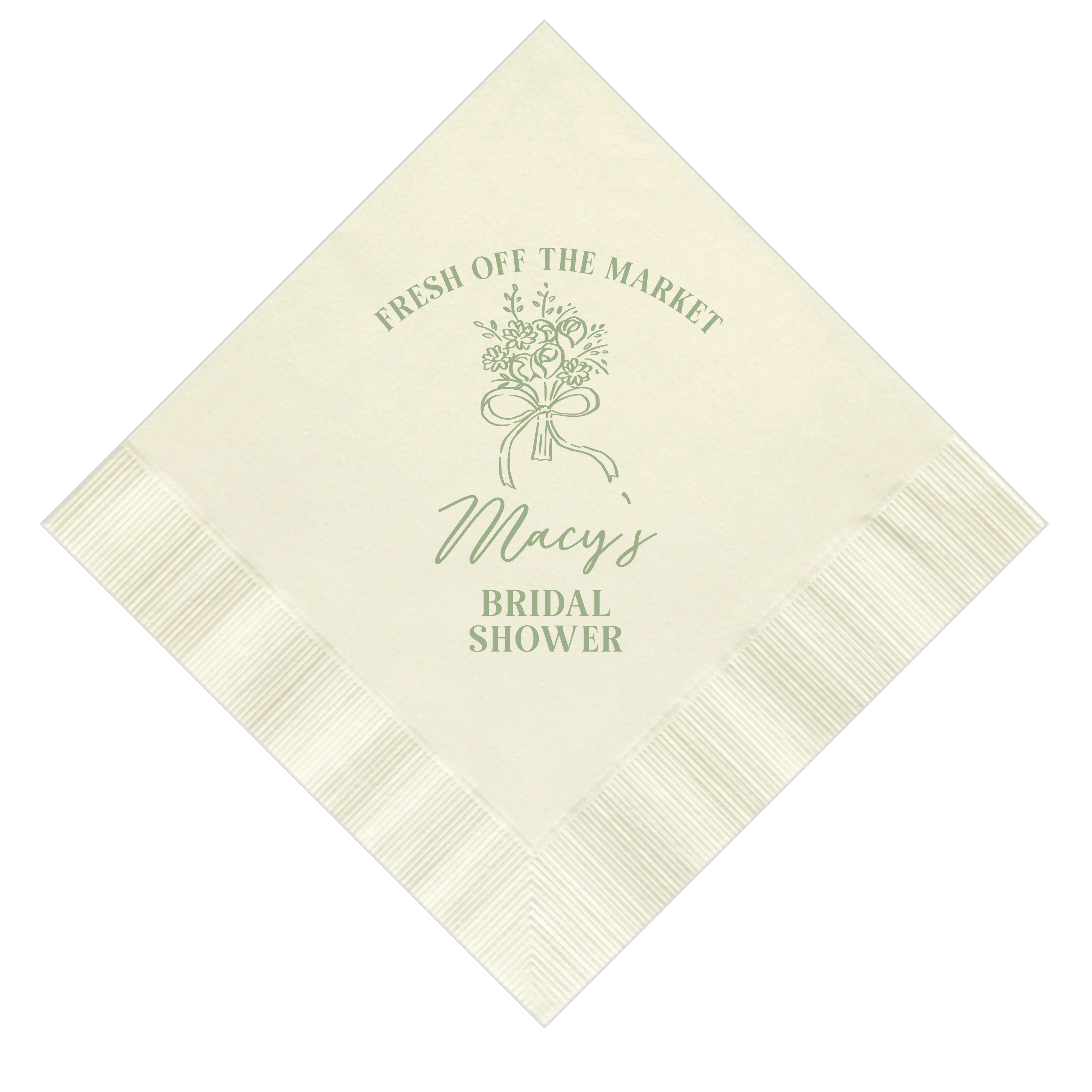 Fresh Off The Market Bridal Shower Napkins