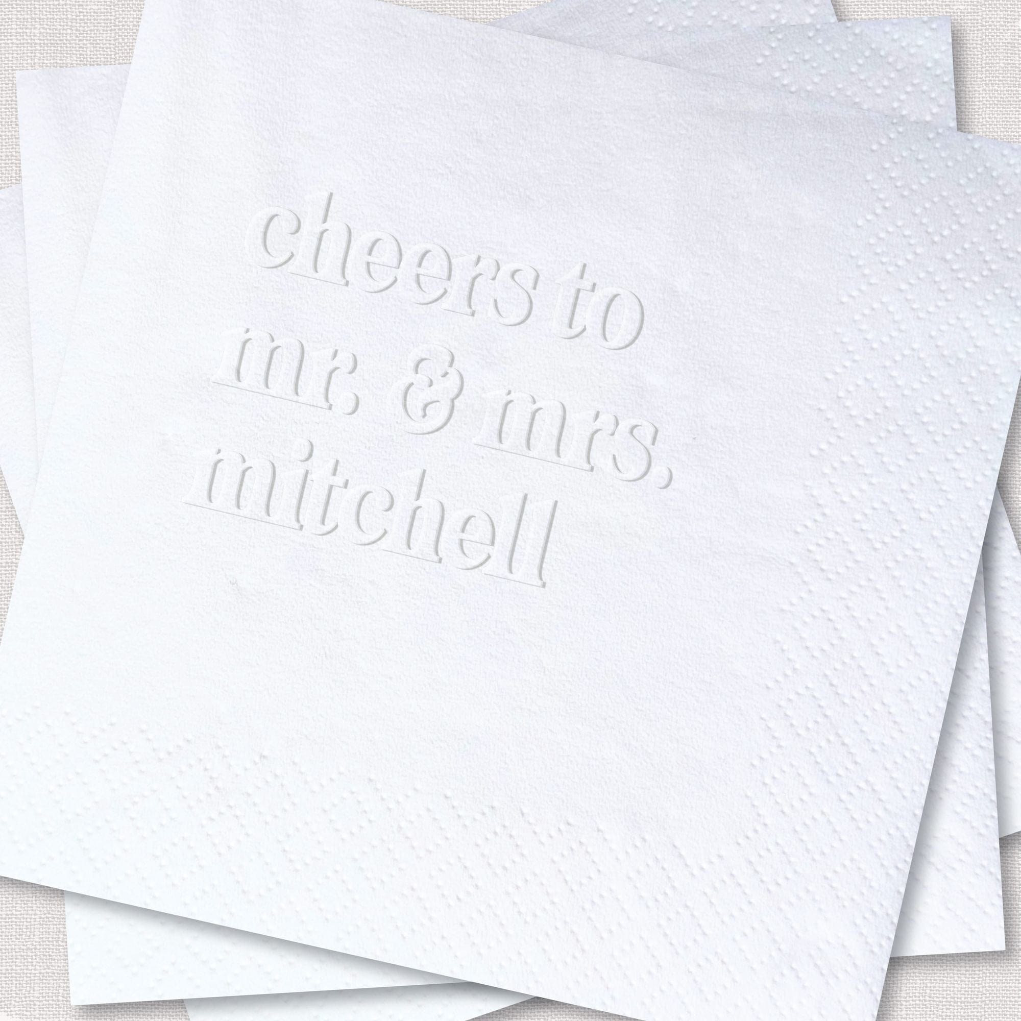 Custom Embossed Wedding Napkins