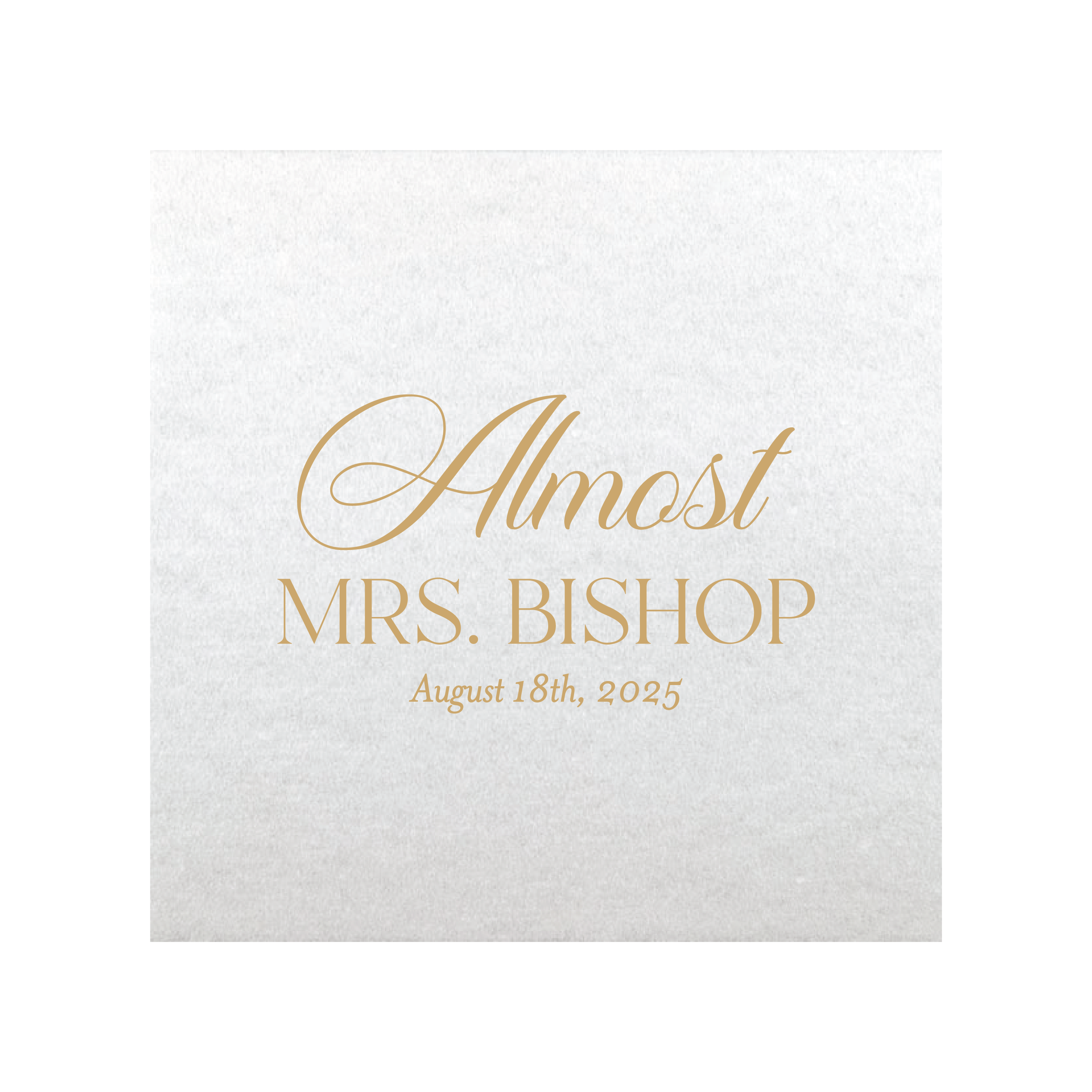 Almost Mrs Bridal Shower Premium Uncoined Napkins - Napkins - Linun Foil Stamped