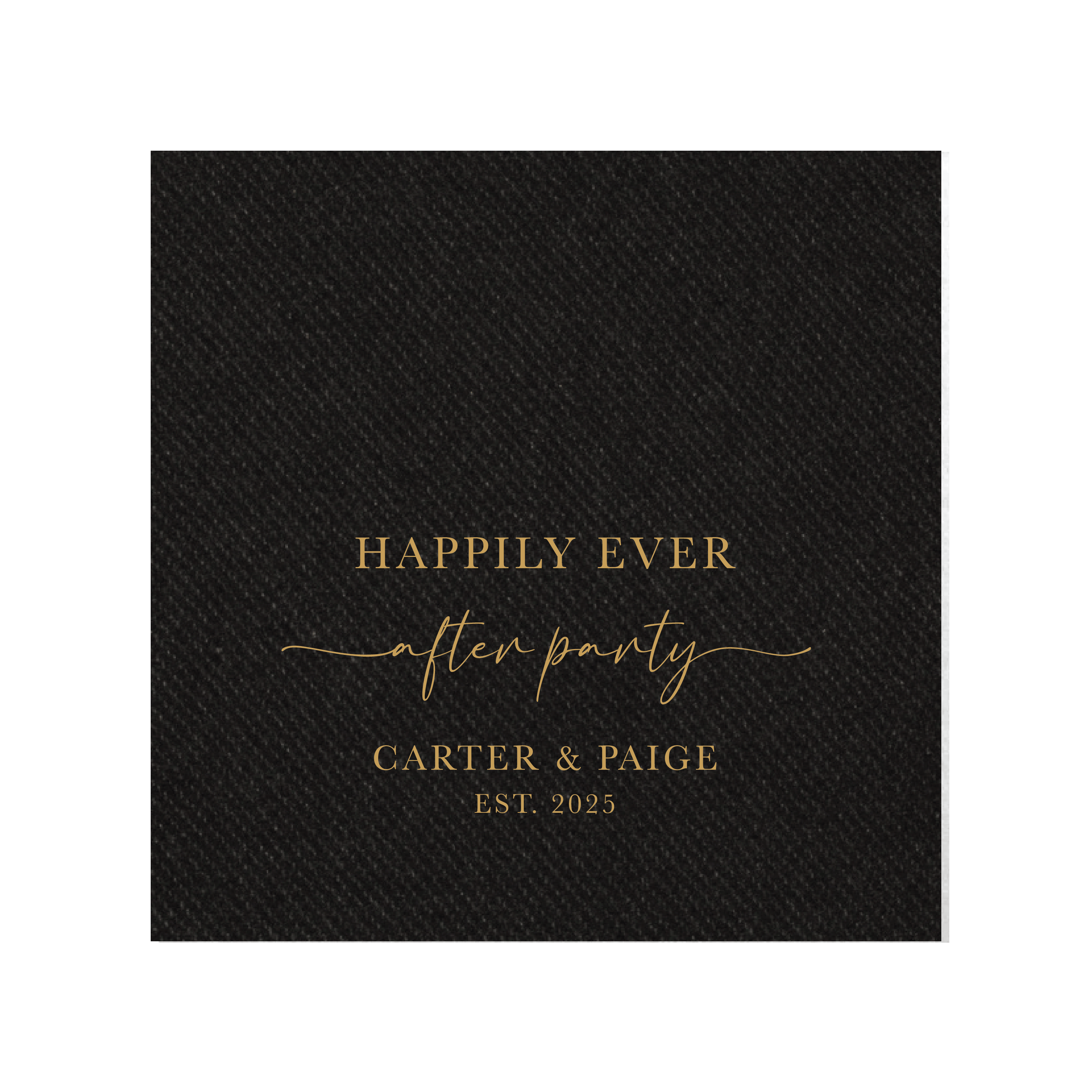 Happily Ever After Party Wedding Reception Premium Uncoined Napkins - Napkins - Linun Foil Stamped