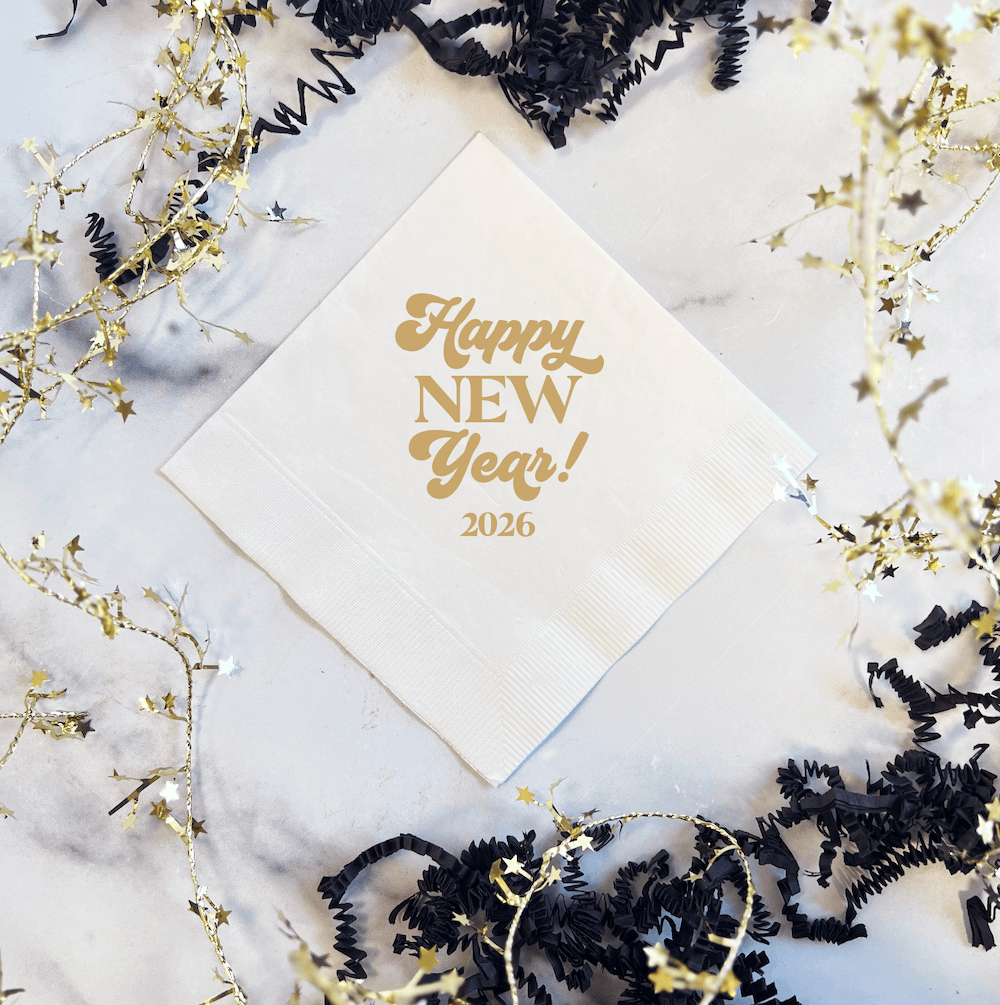 Happy New Year Groovy Napkins