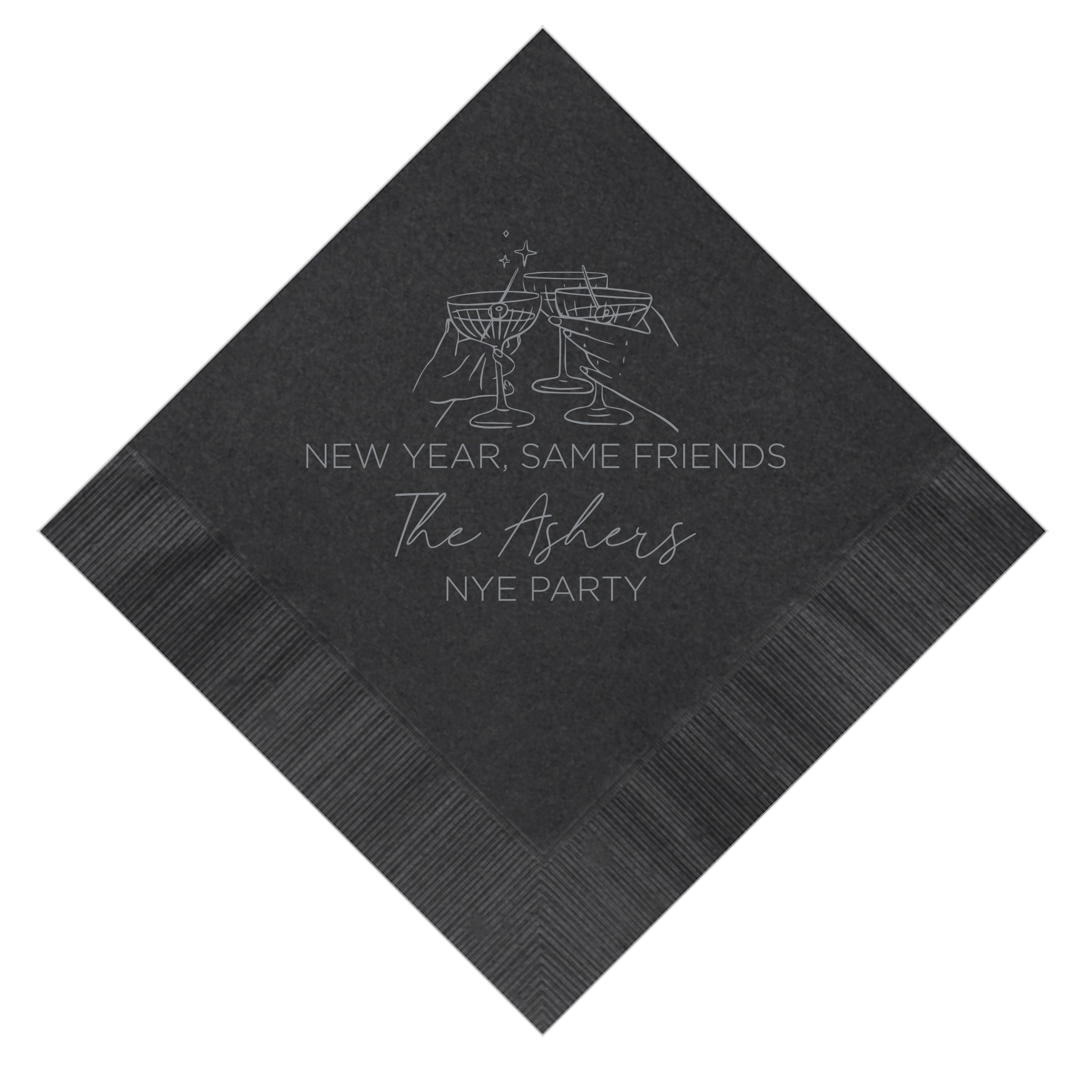 New Year, Same Friends NYE Party Napkins - Napkins - Foil Stamped