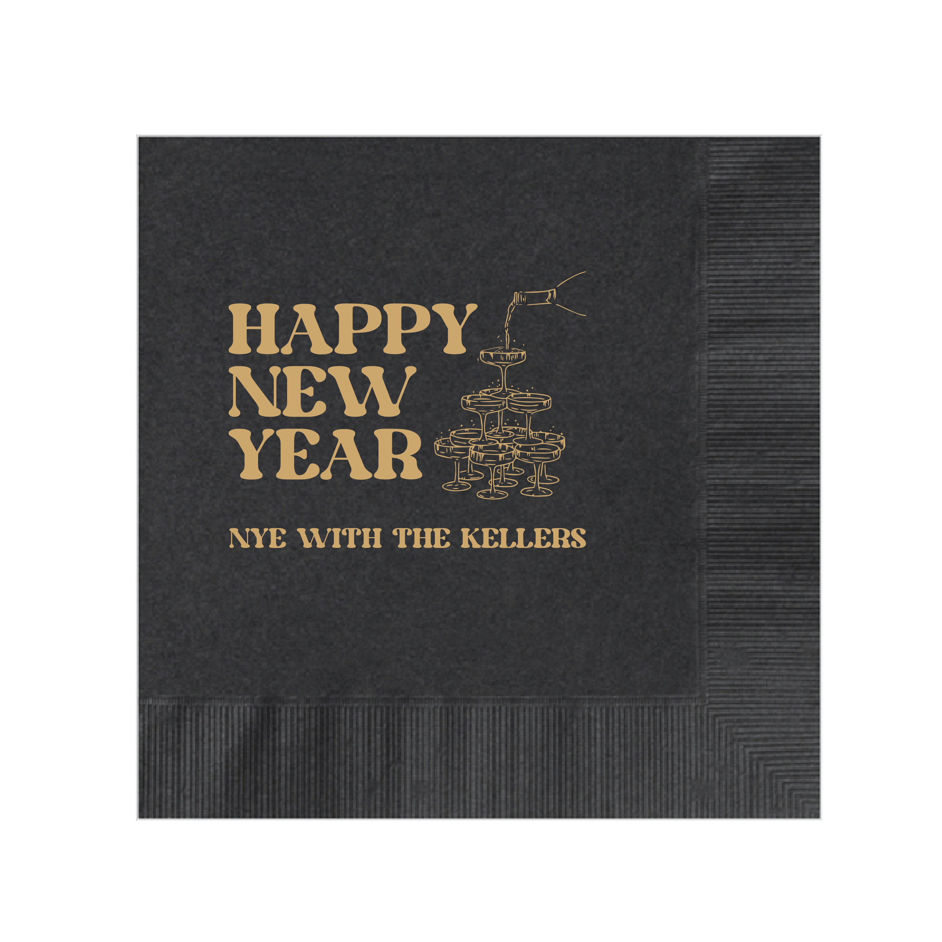 Happy New Year Party Napkins - Napkins - Foil Stamped