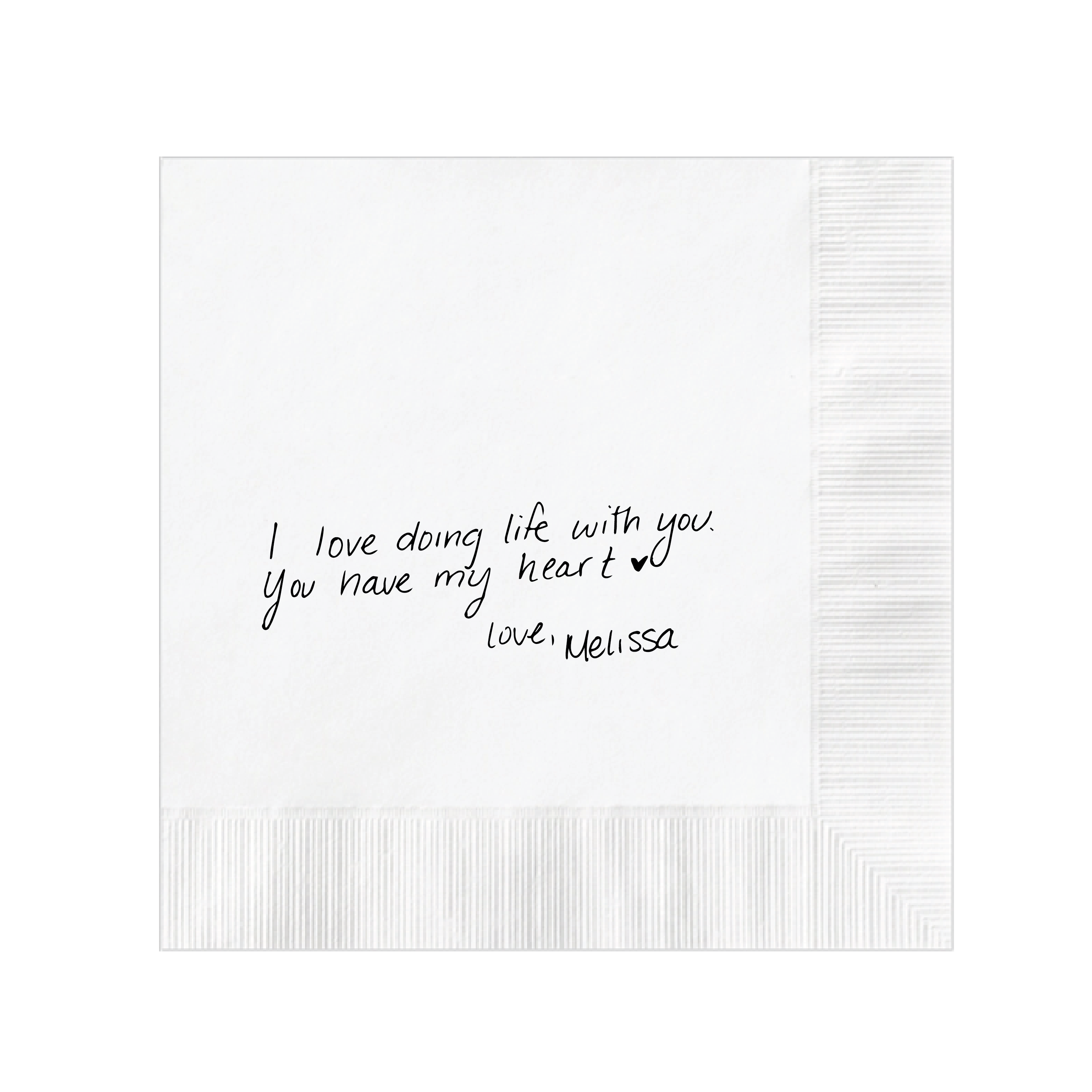 Custom Handwritten Wedding Napkins - Napkins - Handwritten