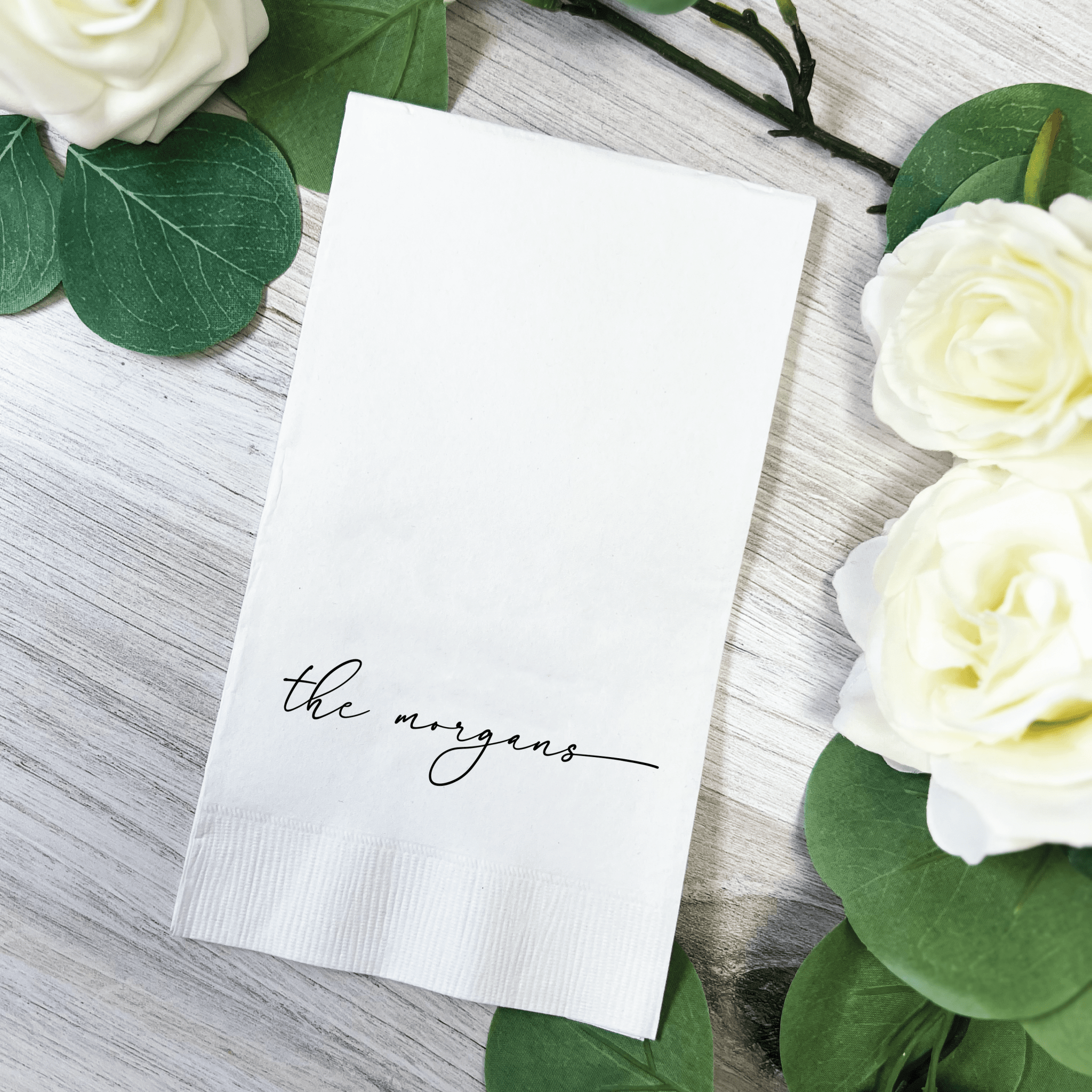 Last Name Wedding Cocktail Napkins - Napkins - Foil Stamped