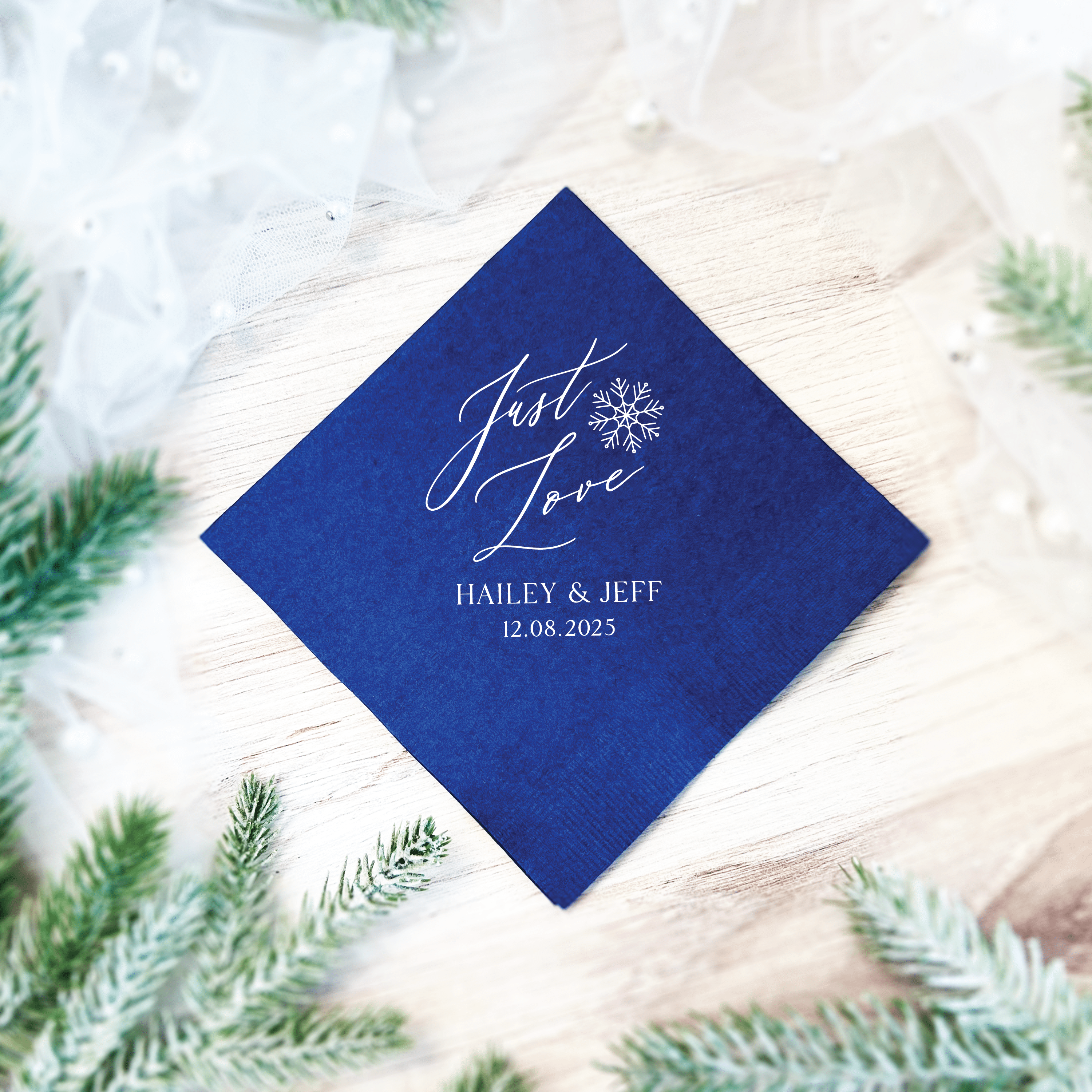Just Love Personalized Wedding Napkins - Napkins - Foil Stamped