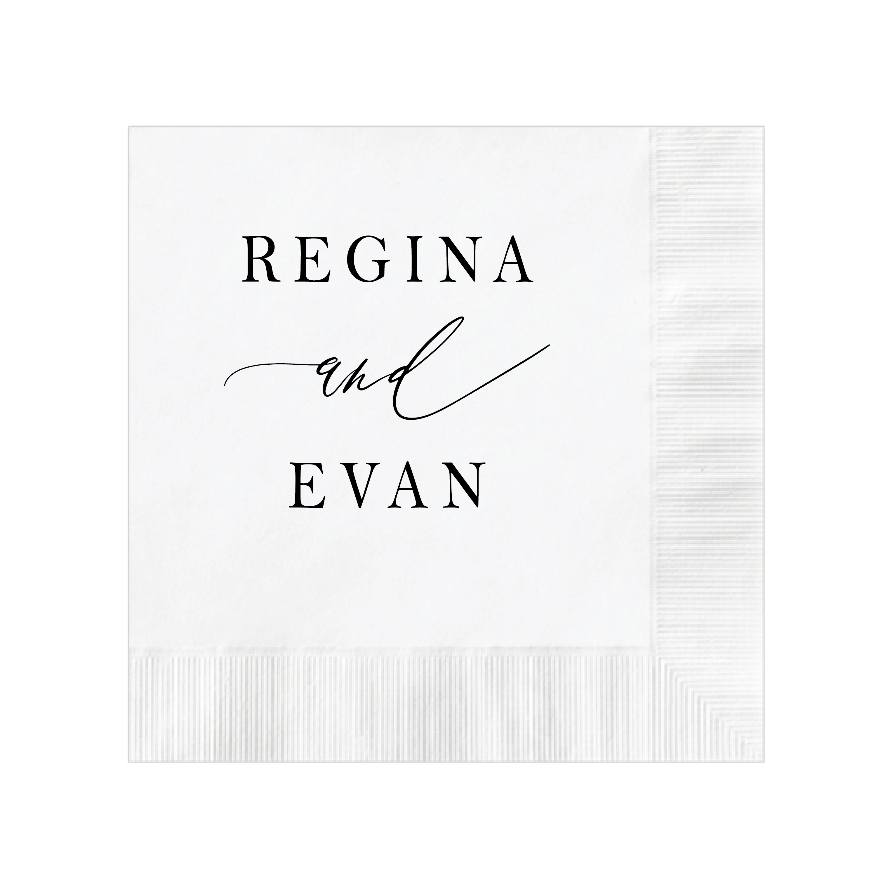 First Names Wedding Cocktail Napkins - Napkins - Foil Stamped