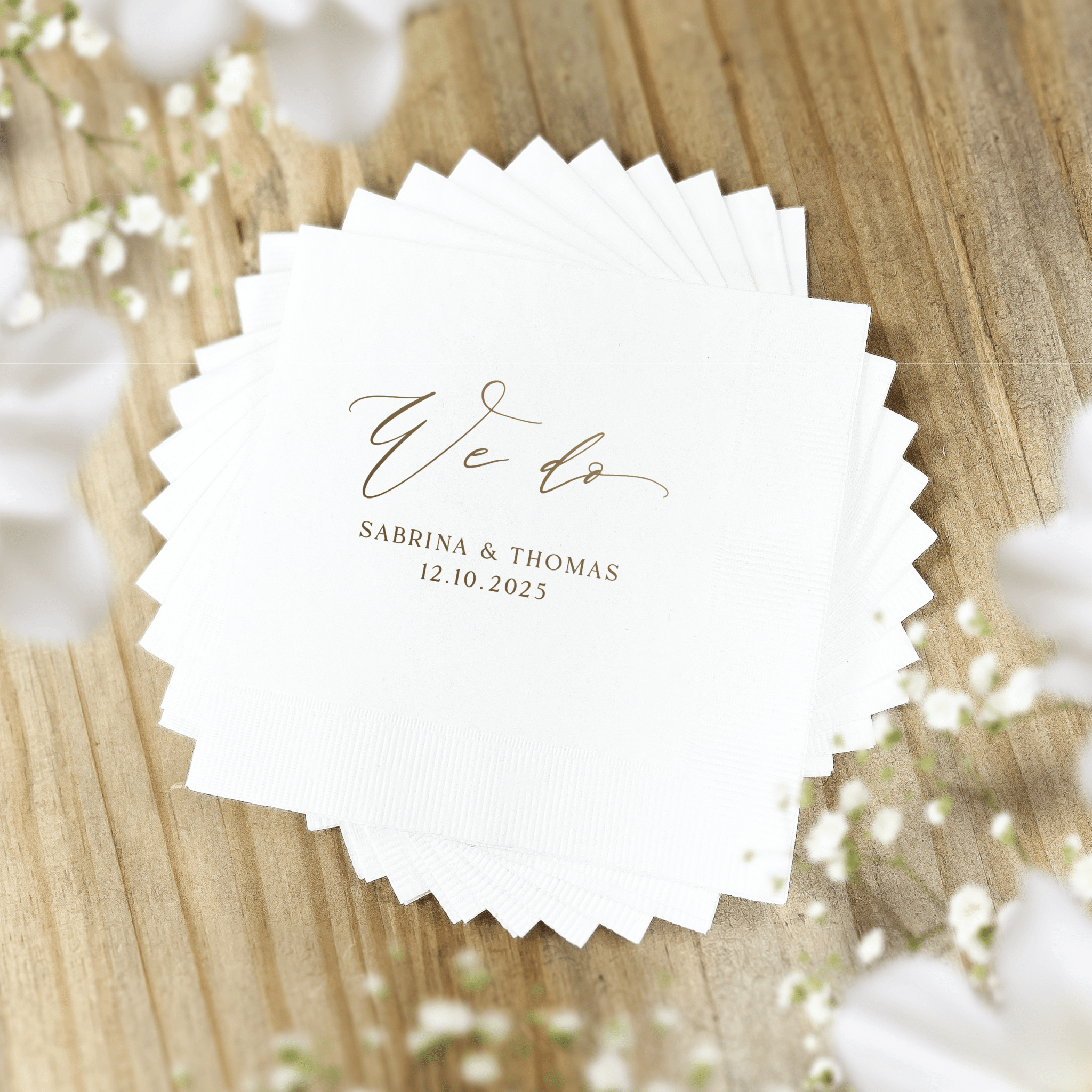 We Do Wedding Napkins - Napkins - Foil Stamped