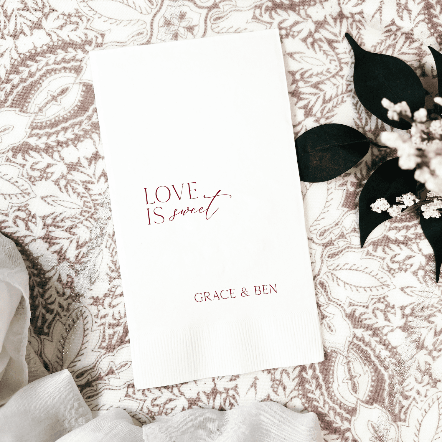 Love Is Sweet Wedding Napkins - Napkins - Foil Stamped