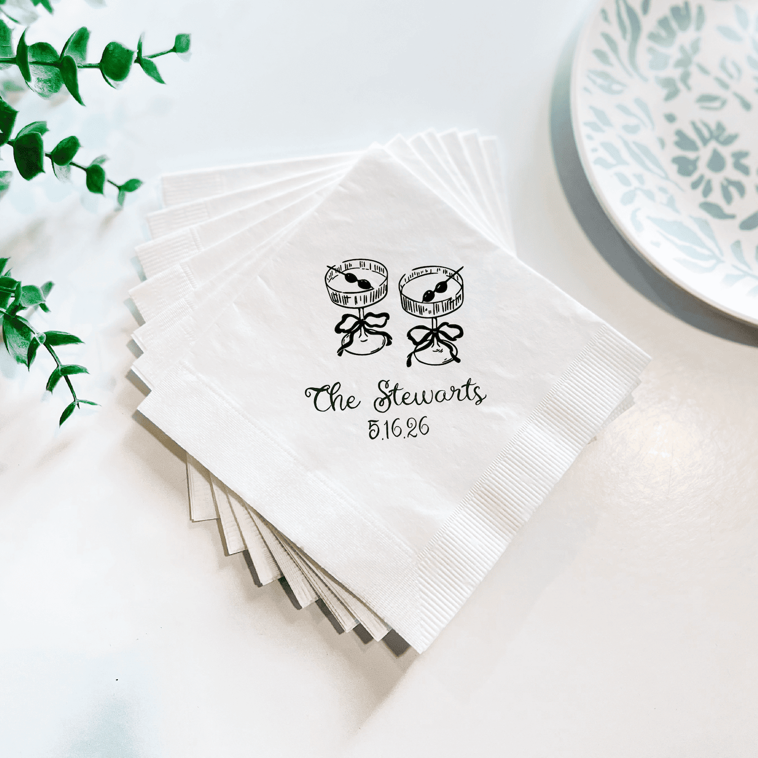 Cheers to the Newlyweds Wedding Cocktail Napkins