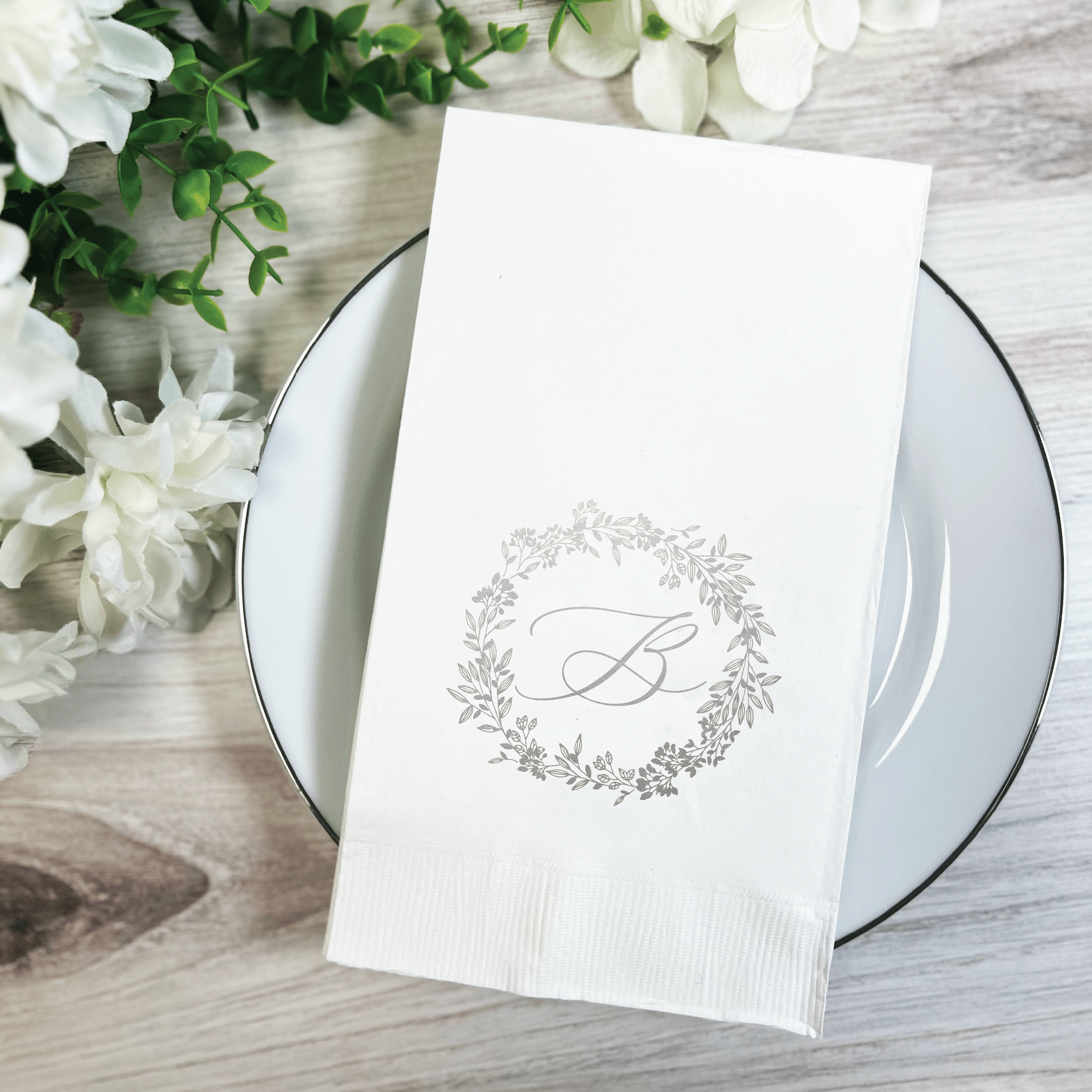 Personalized Monogram Wedding Napkins - Napkins - Foil Stamped