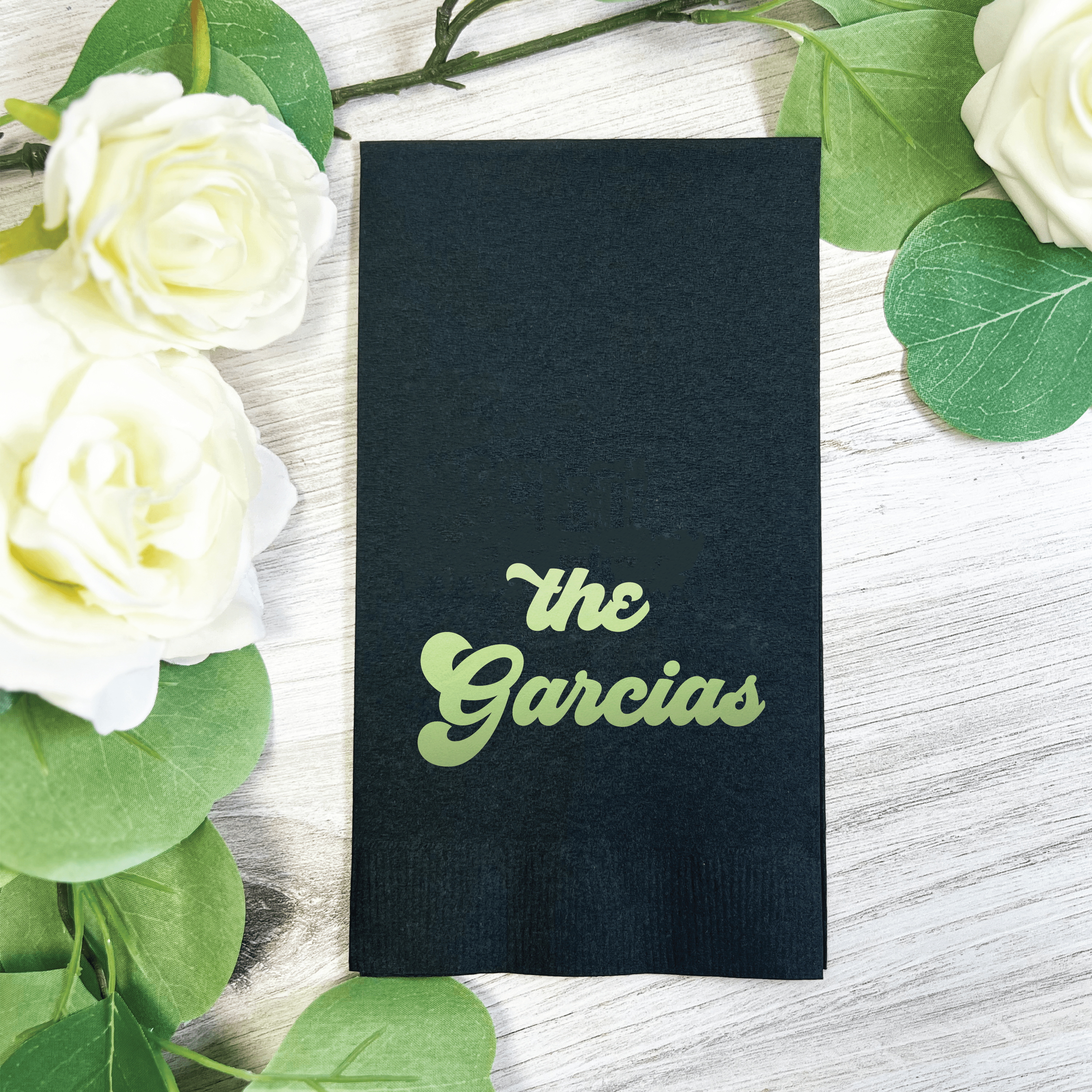 Custom Cocktail Napkins for Wedding Reception - Napkins - Foil Stamped