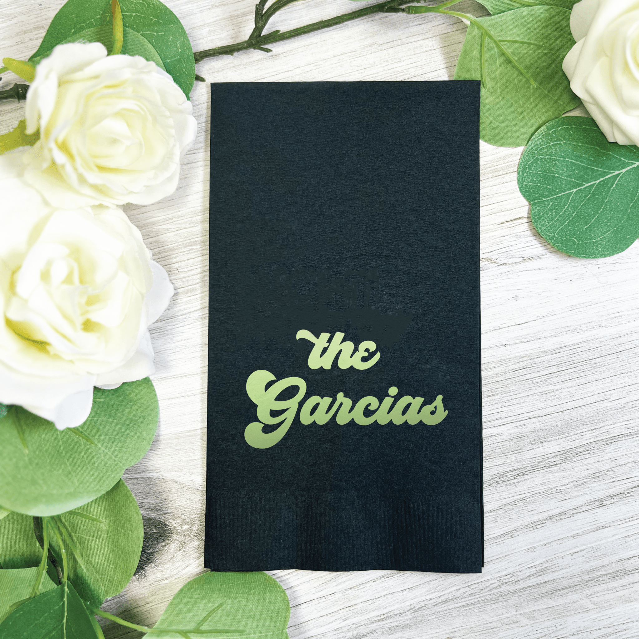 Custom Cocktail Napkins for Wedding Reception - Napkins - Foil Stamped