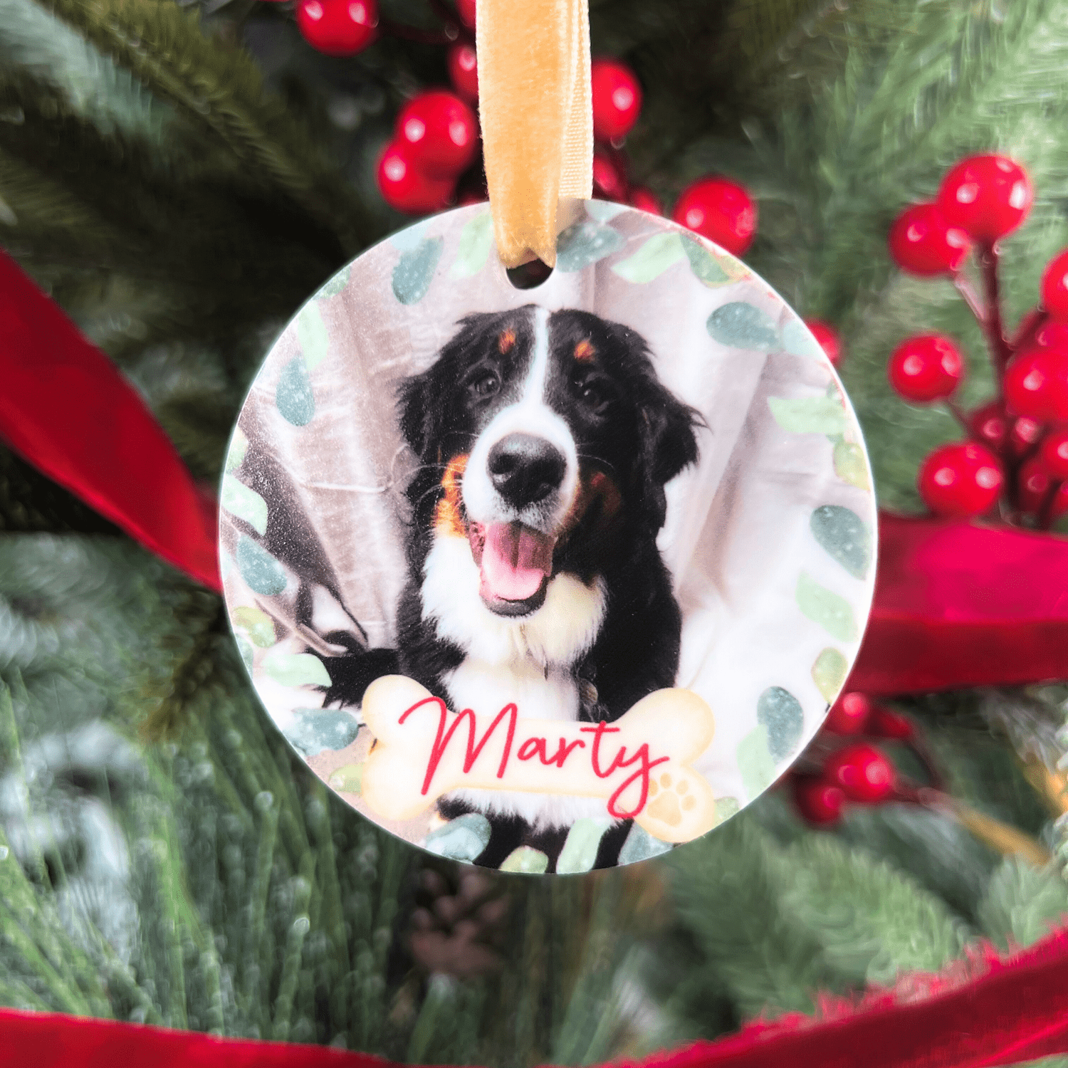 Pet Photo Wreath Ornament