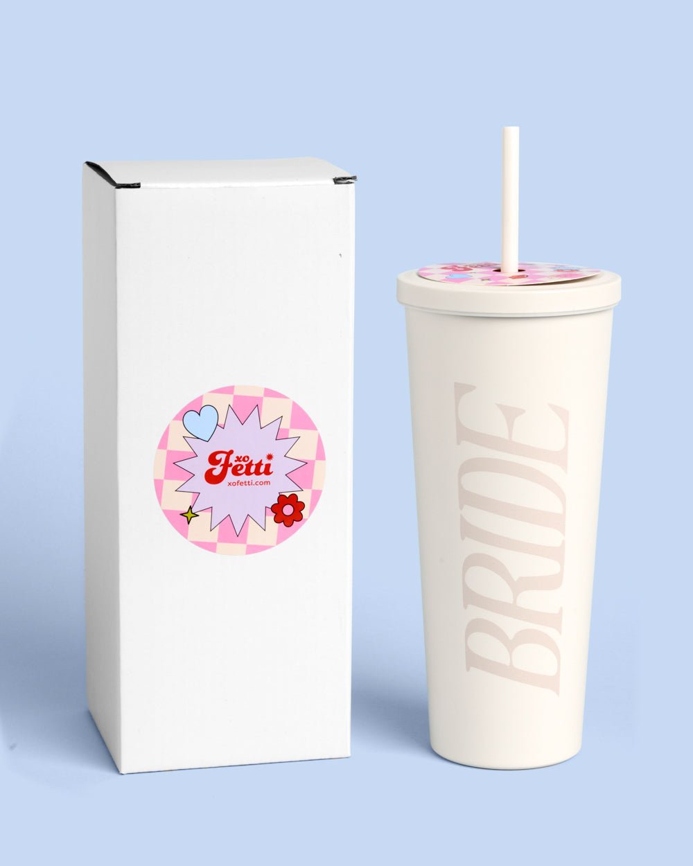 24 oz white Bride tumbler — packaging