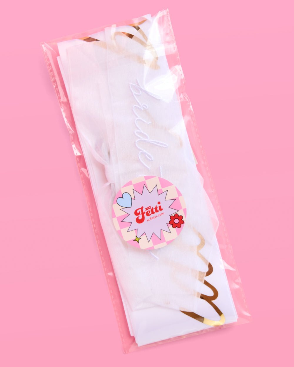 Classic Bride Pack hair bow and sash — back view