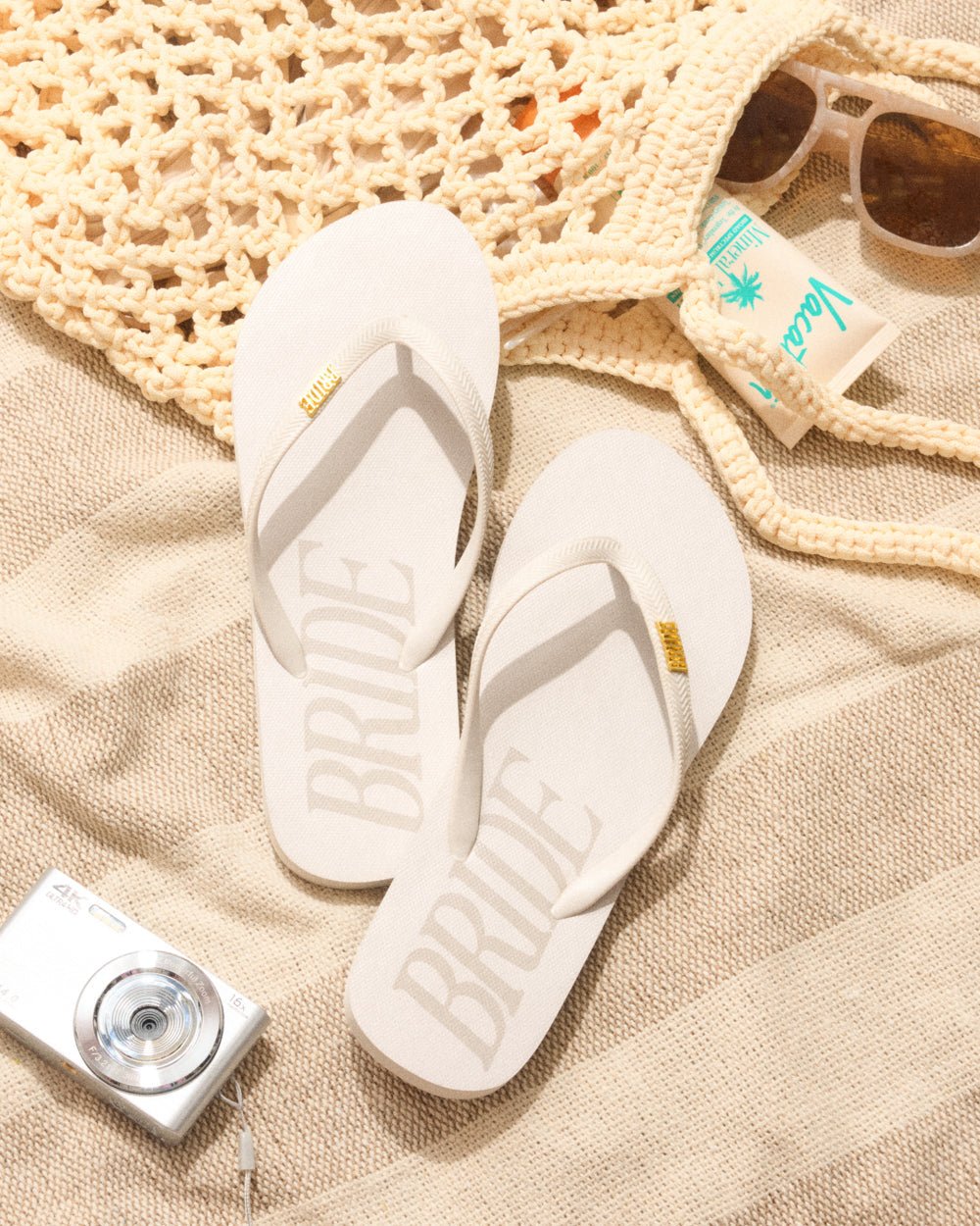 Bride Flip Flops rubber flip flops — detail view