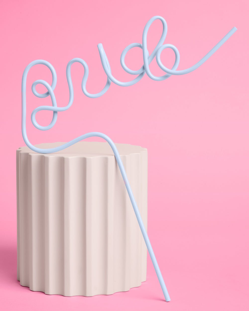XL blue Bride reusable straw — detail view