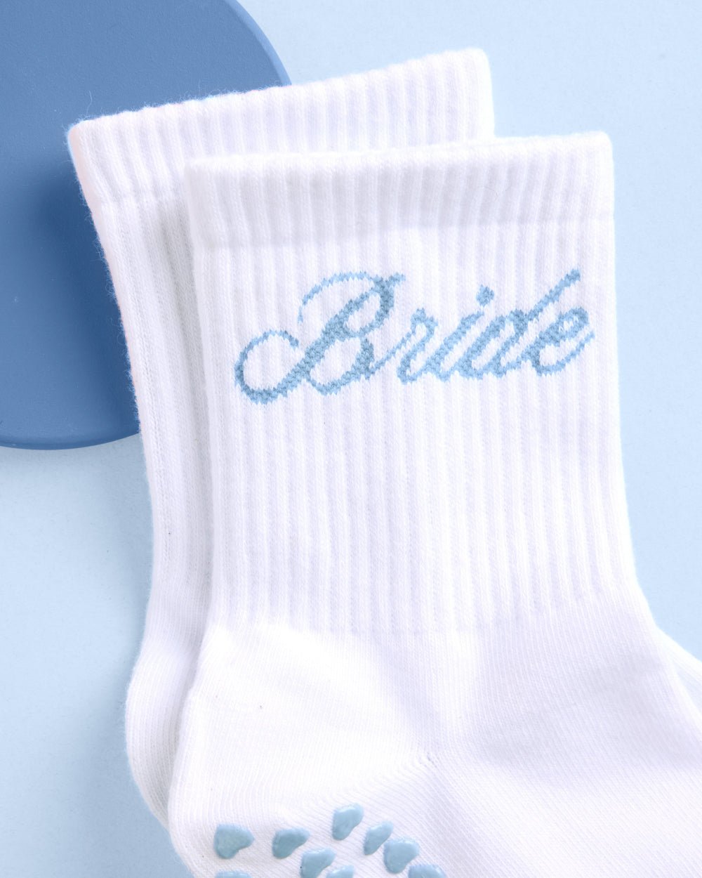 Bride Pilates Sock grippy crew sock — close-up