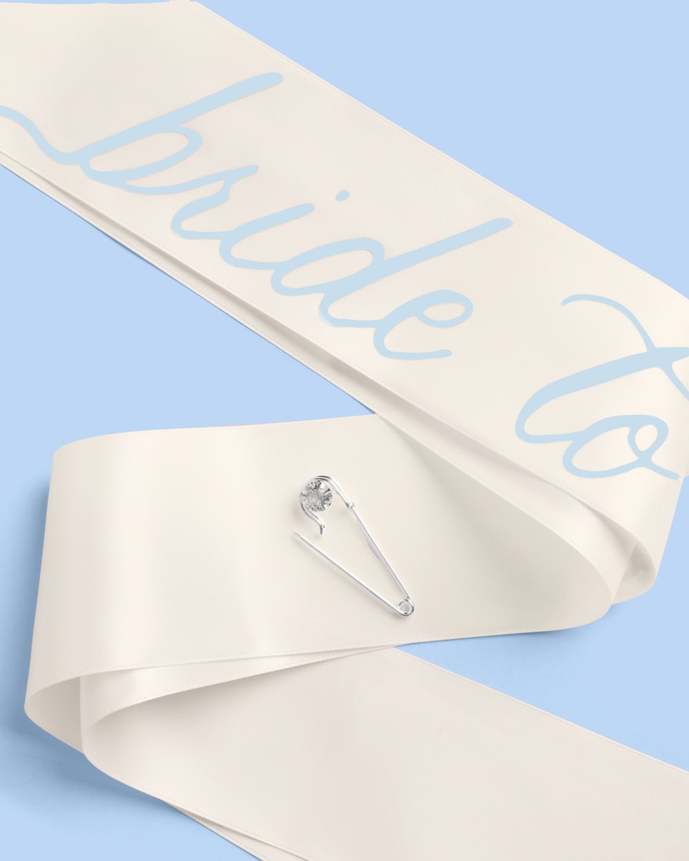 Coastal Bride ivory and blue sash — packaging