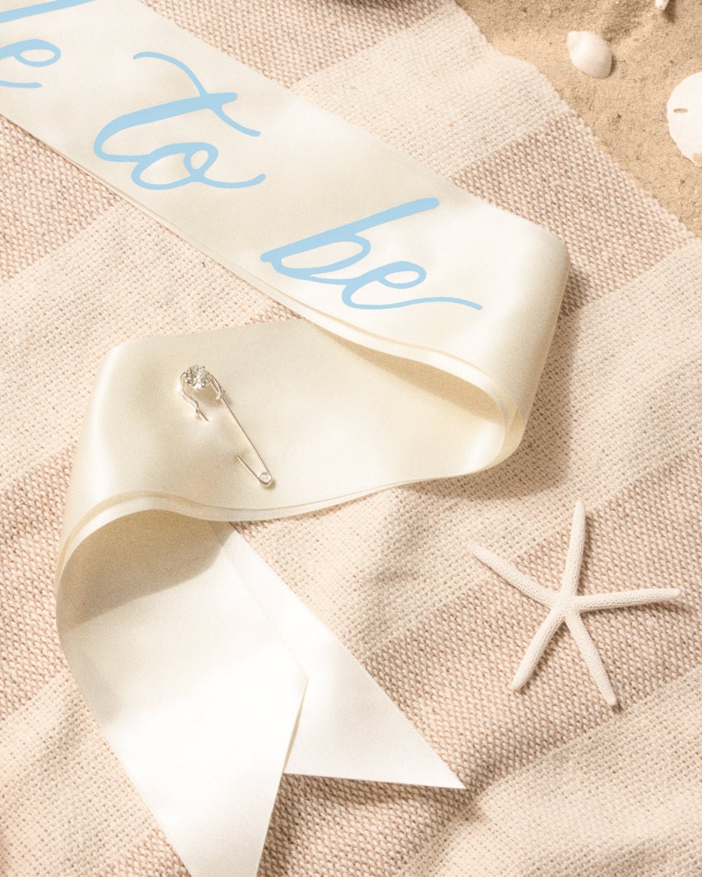 Coastal Bride ivory and blue sash — additional view
