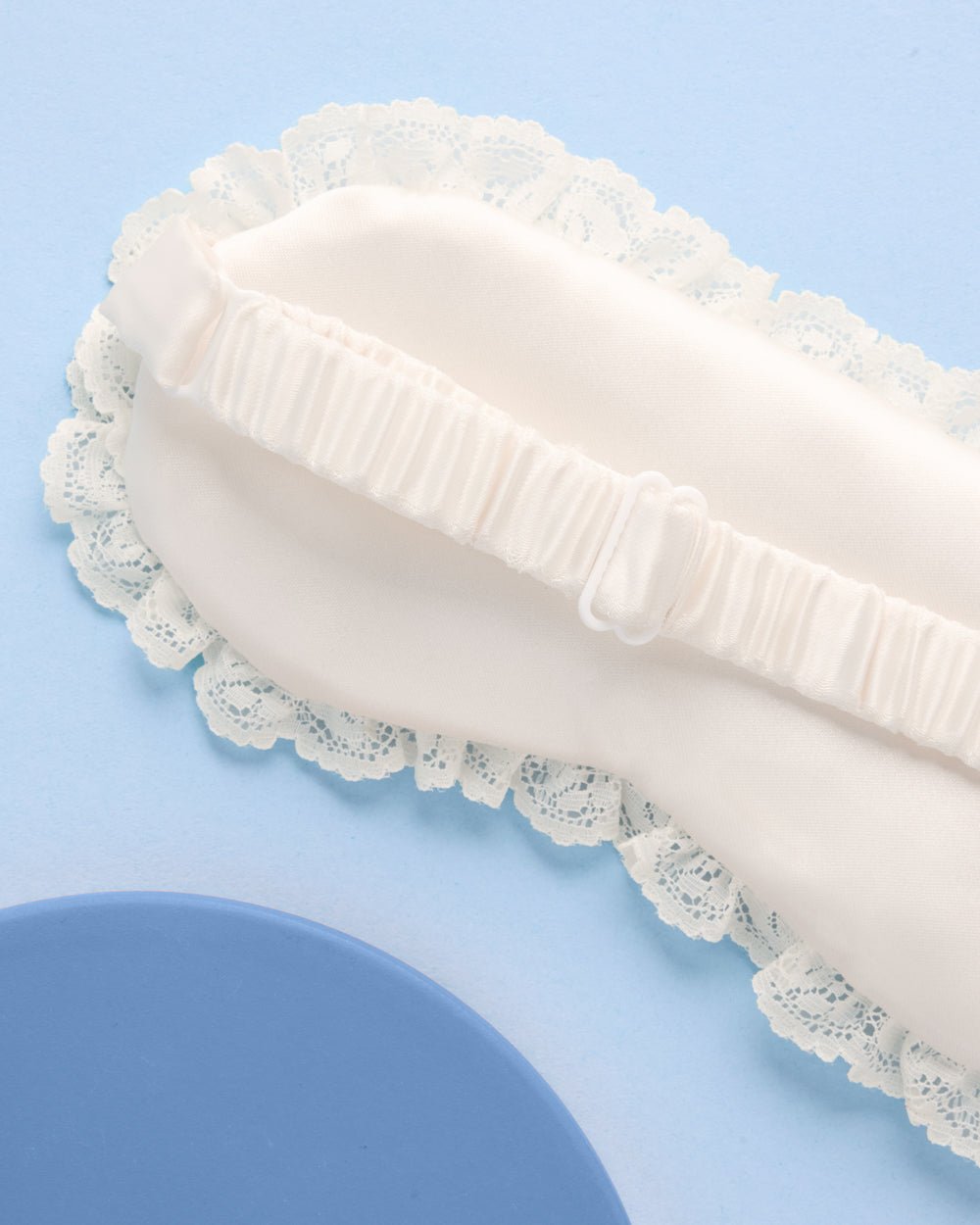 Embroidered satin Bride sleep mask — close-up