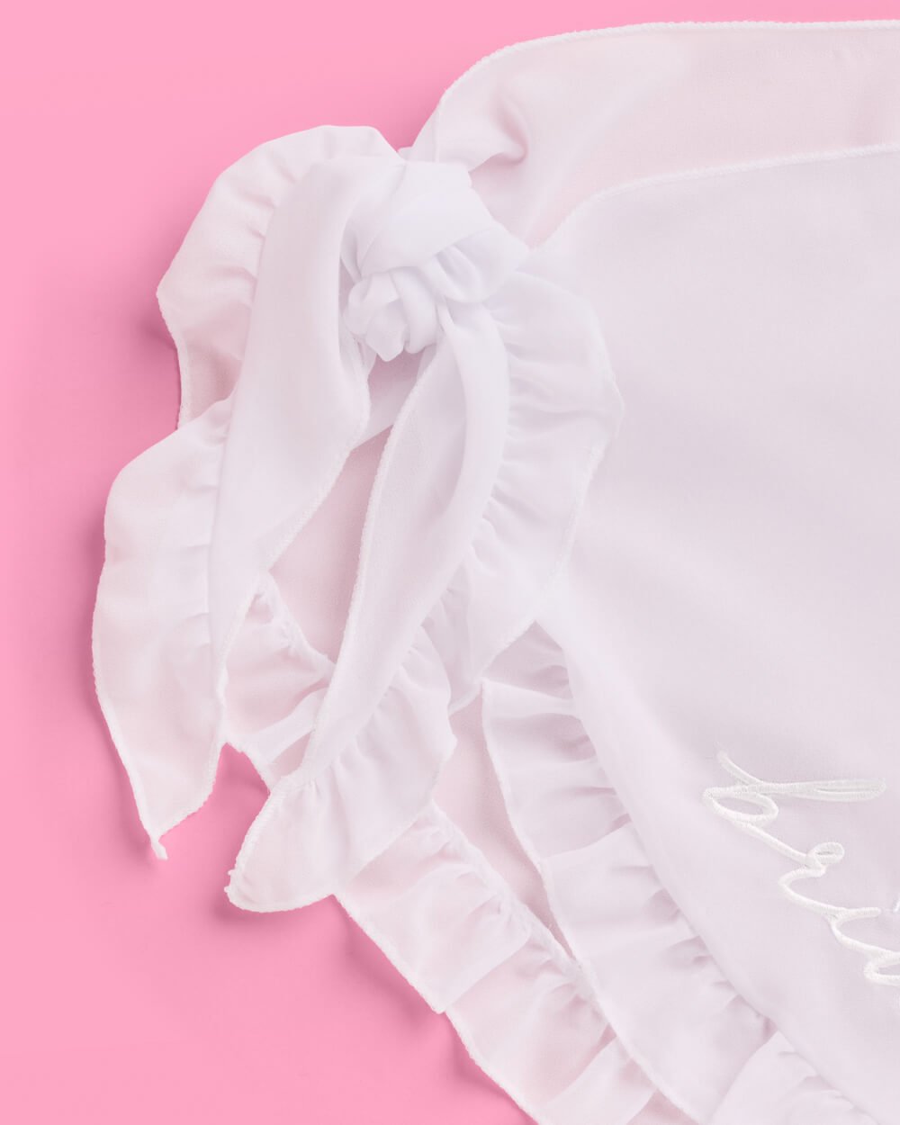 Bride to Be Sarong white chiffon embroidered sarong — additional angle