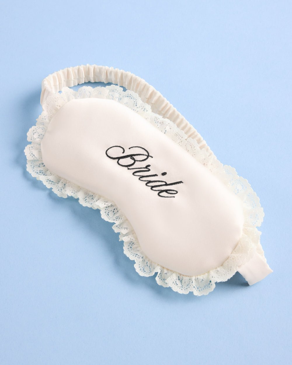 Embroidered satin Bride sleep mask — additional angle