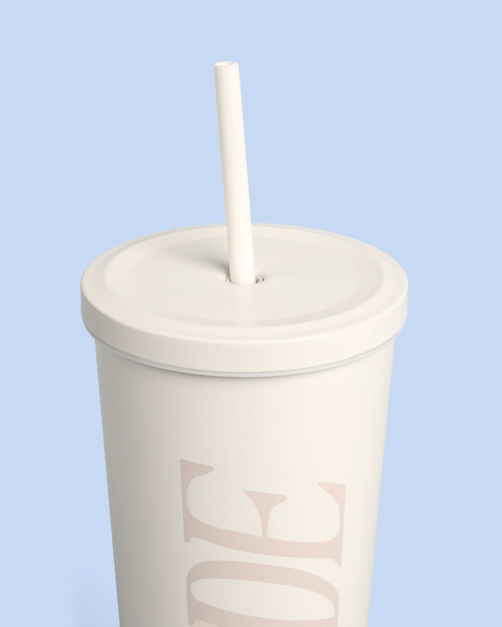 24 oz white Bride tumbler — close-up