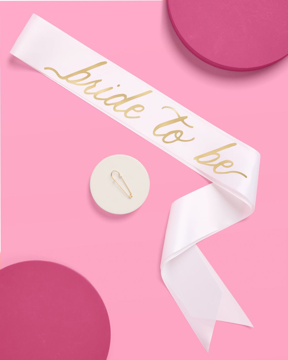 Classic white satin Bride sash — additional view