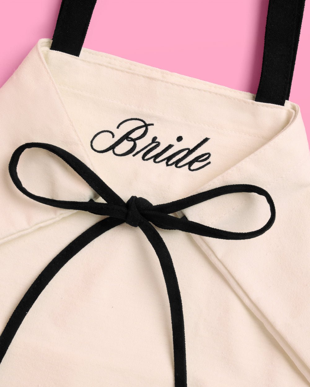 Classic Bride Tote embroidered canvas tote with bows — back view
