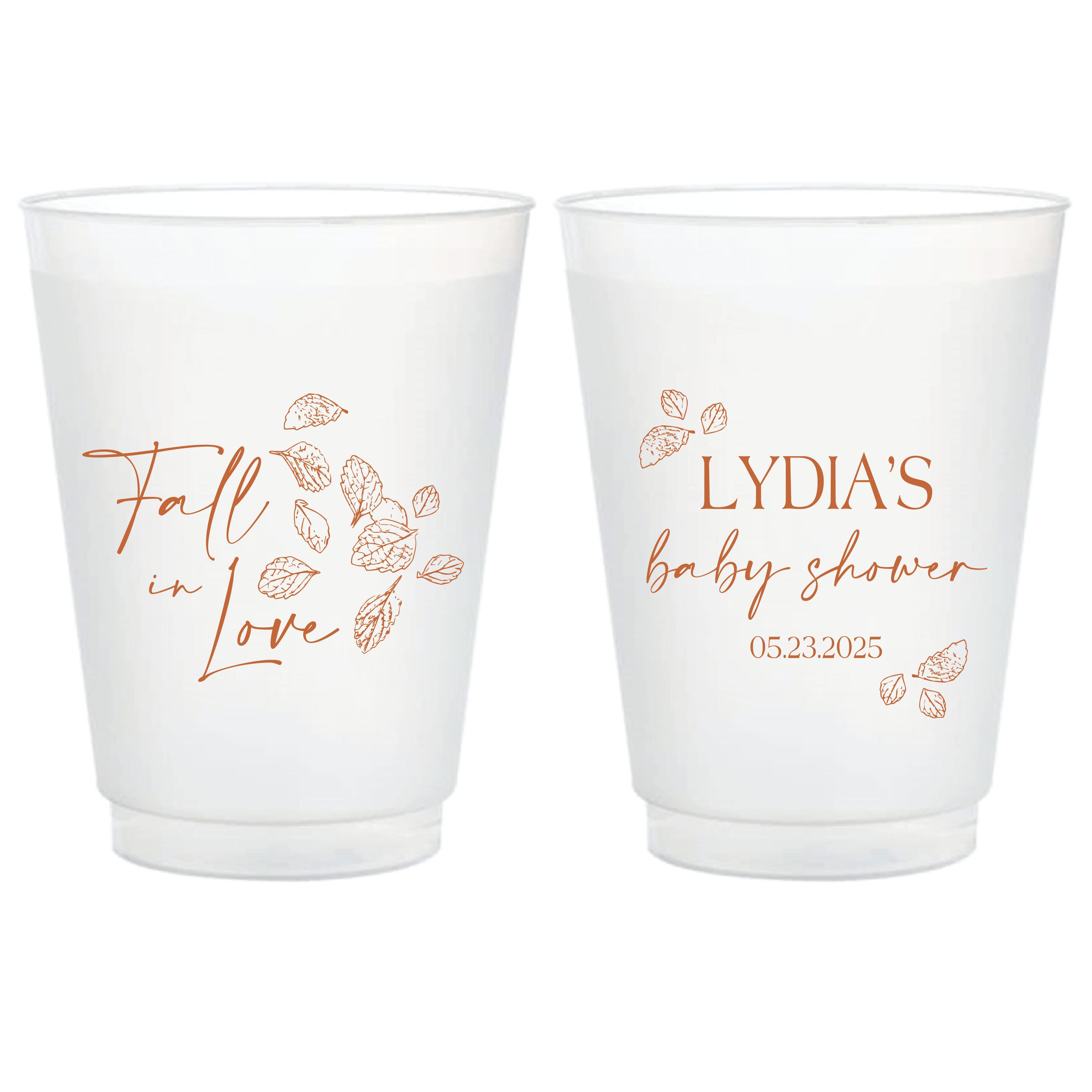 Fall in Love Baby Shower Frosted Plastic Cups - Cup - Frosted