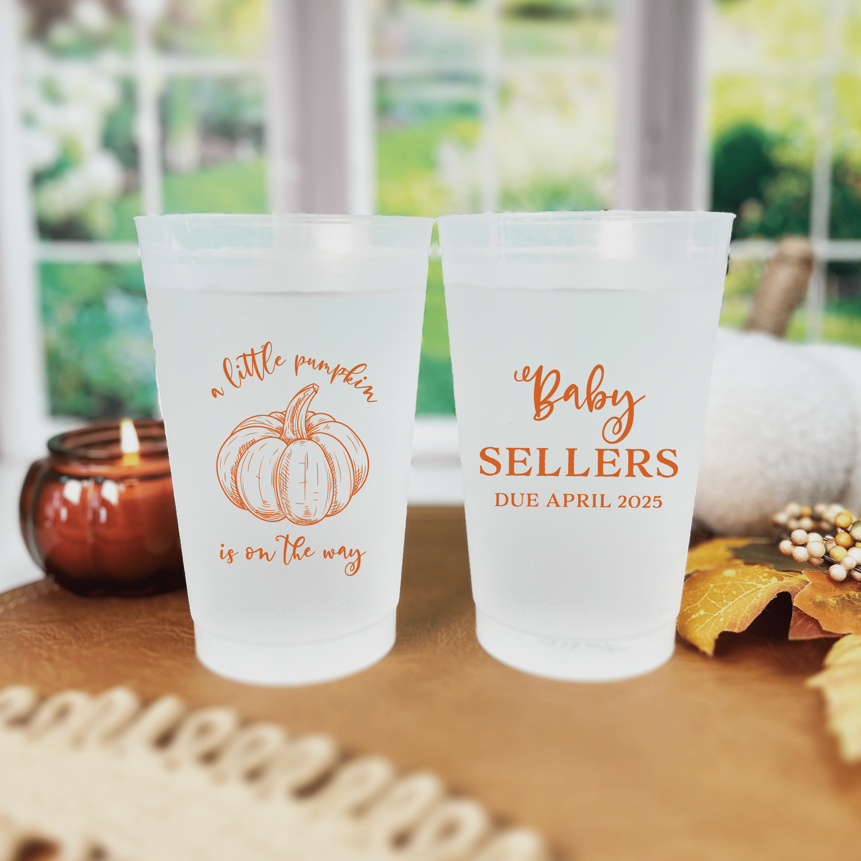 Little Pumpkin Baby Shower Frosted Plastic Cups - Cup - Frosted