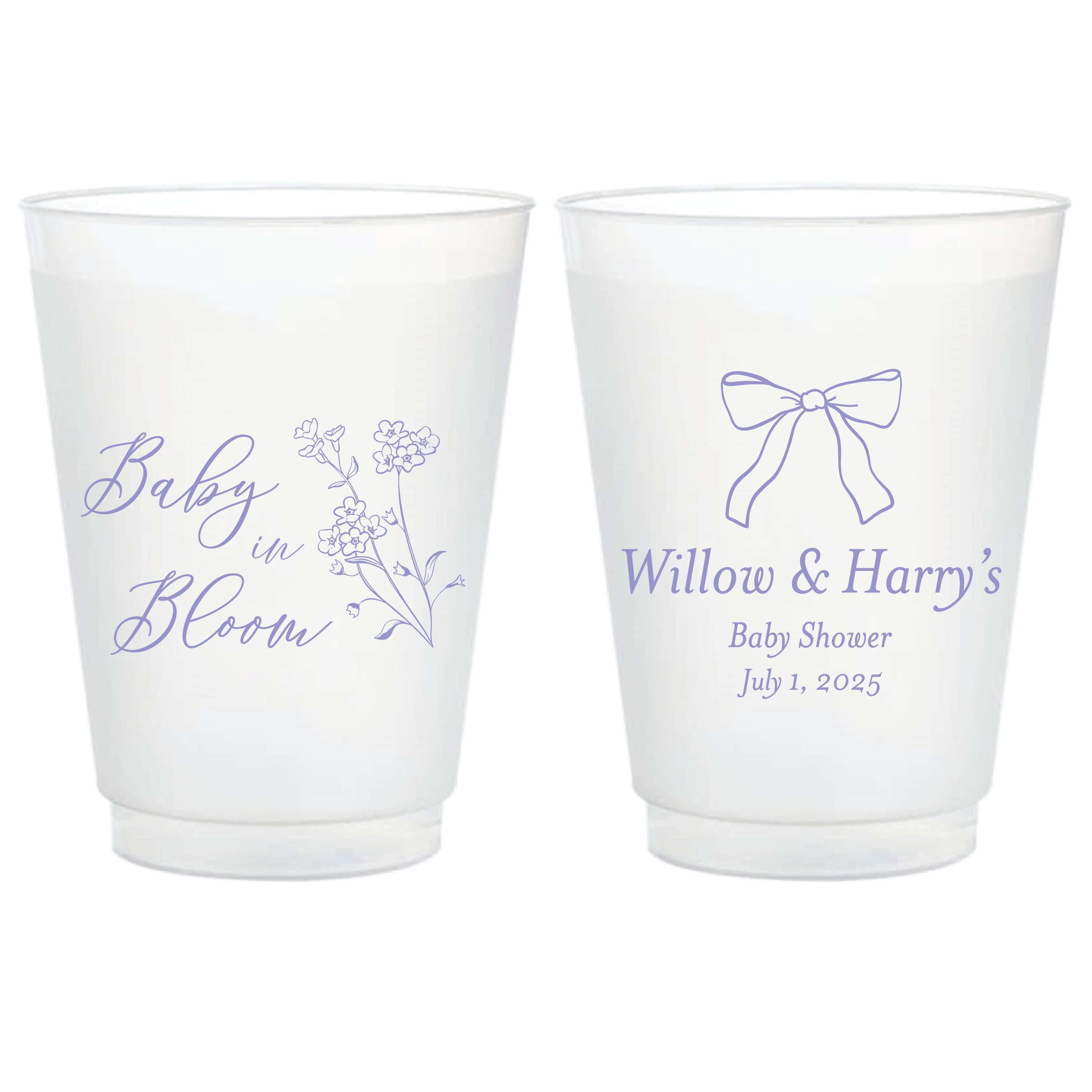 Baby In Bloom Baby Shower Frosted Plastic Cups - Cup - Frosted