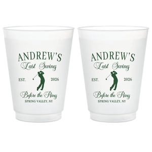 Last Swing Before The Ring Bachelor Party Plastic Cups