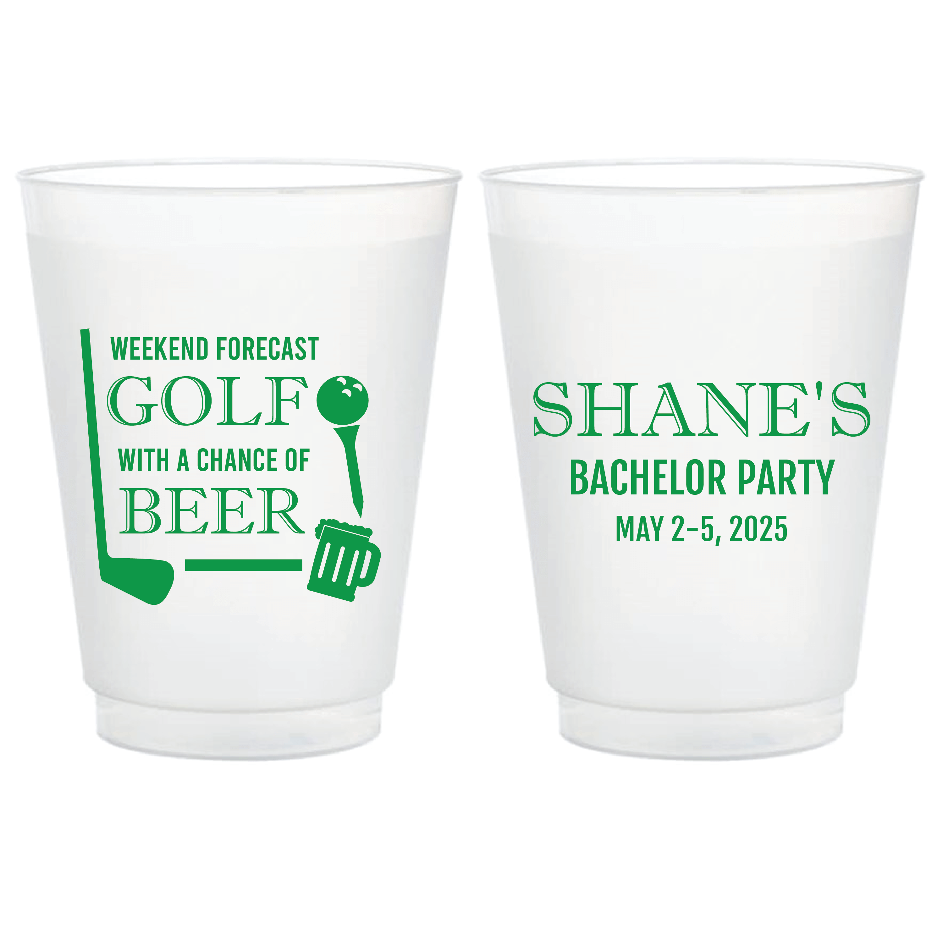 Golf Bachelor Party Plastic Cups