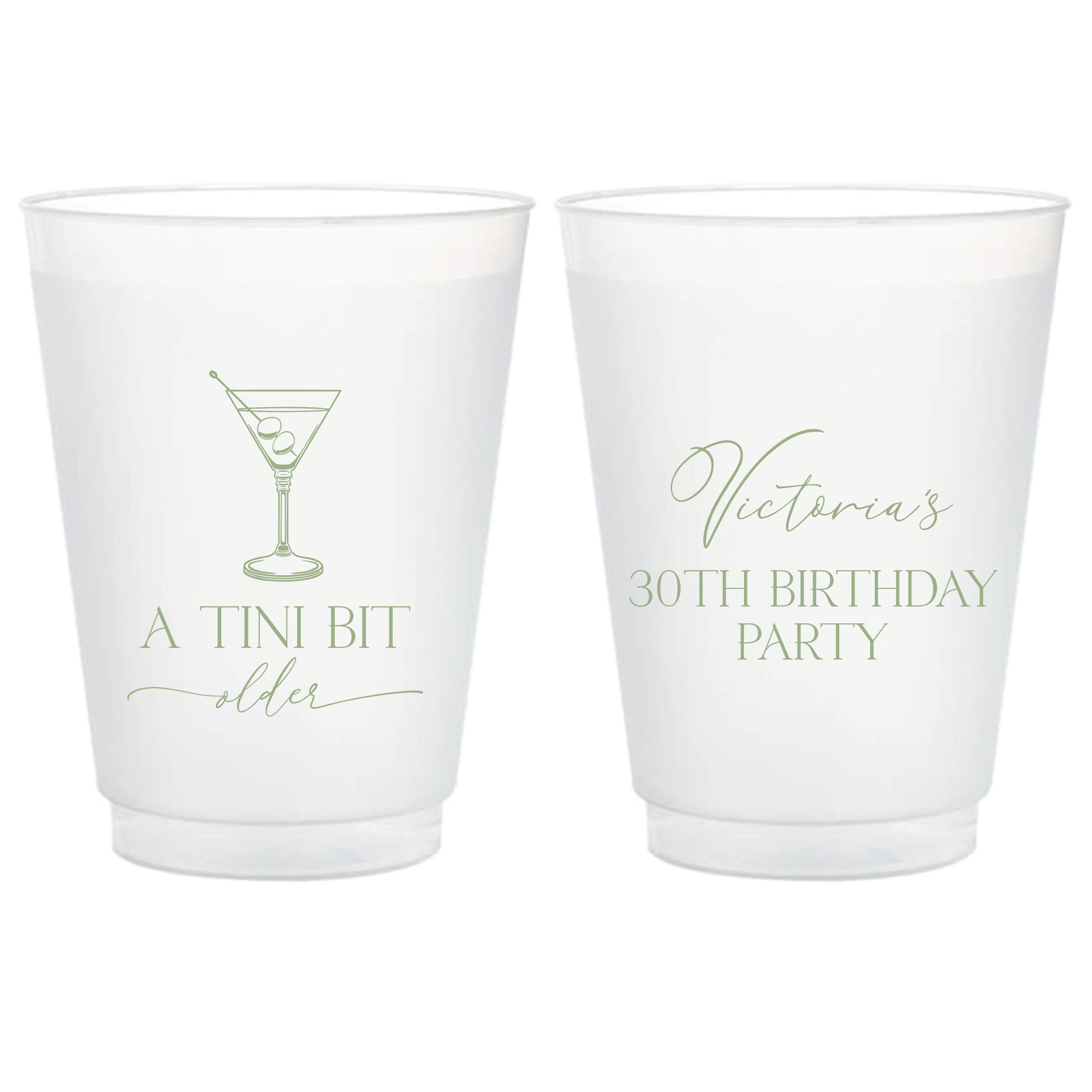 A Tini Bit Older Birthday Frosted Plastic Cups