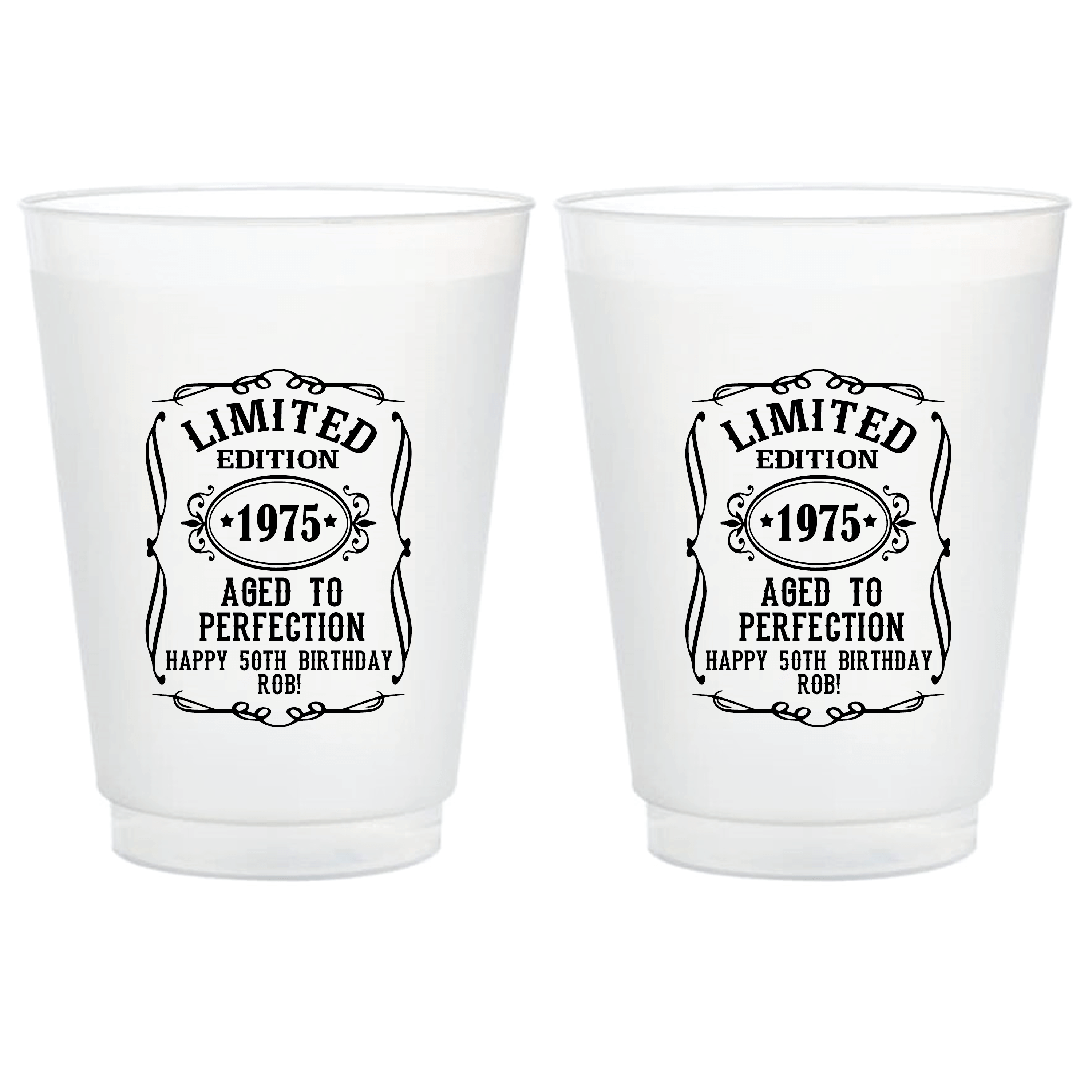 Aged to Perfection Birthday Frosted Plastic Cups