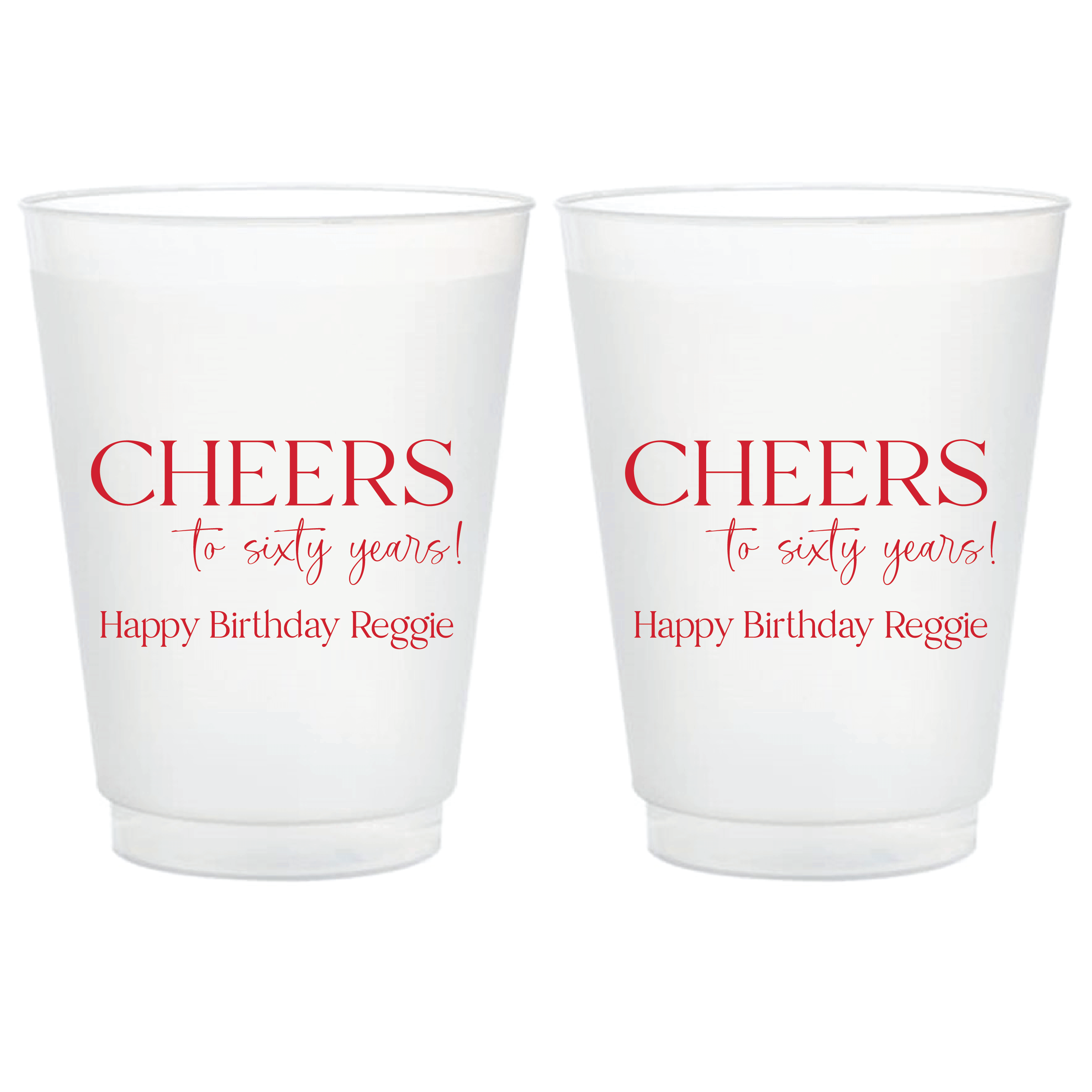 Cheers to the Years Birthday Frosted Plastic Cups