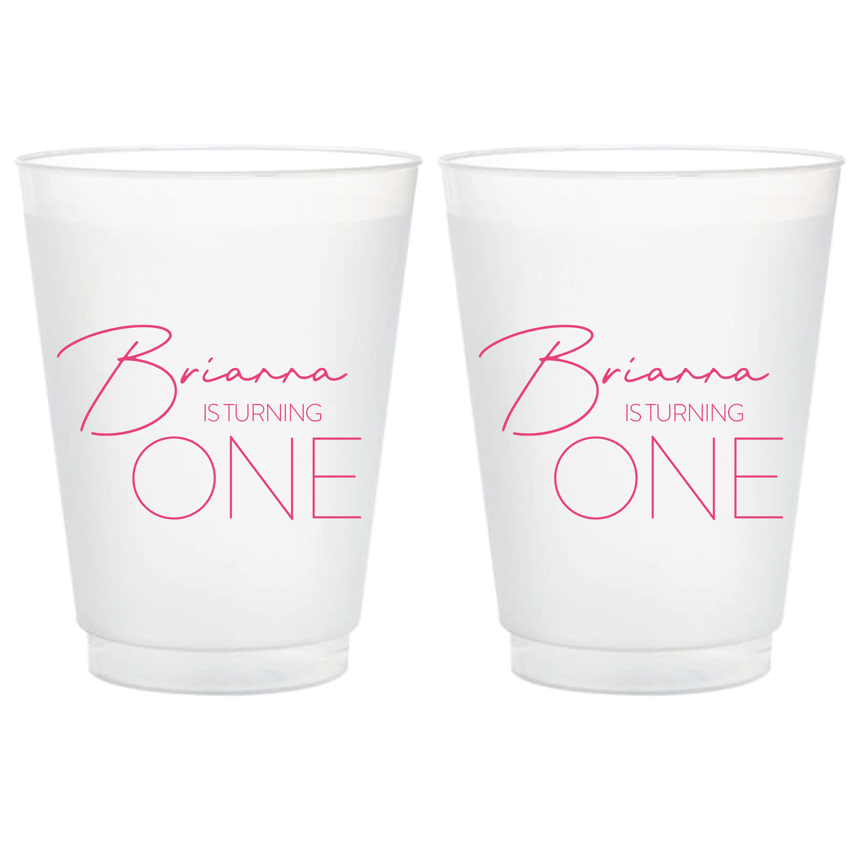 Hooray I’m ONE Birthday Frosted Plastic Cups