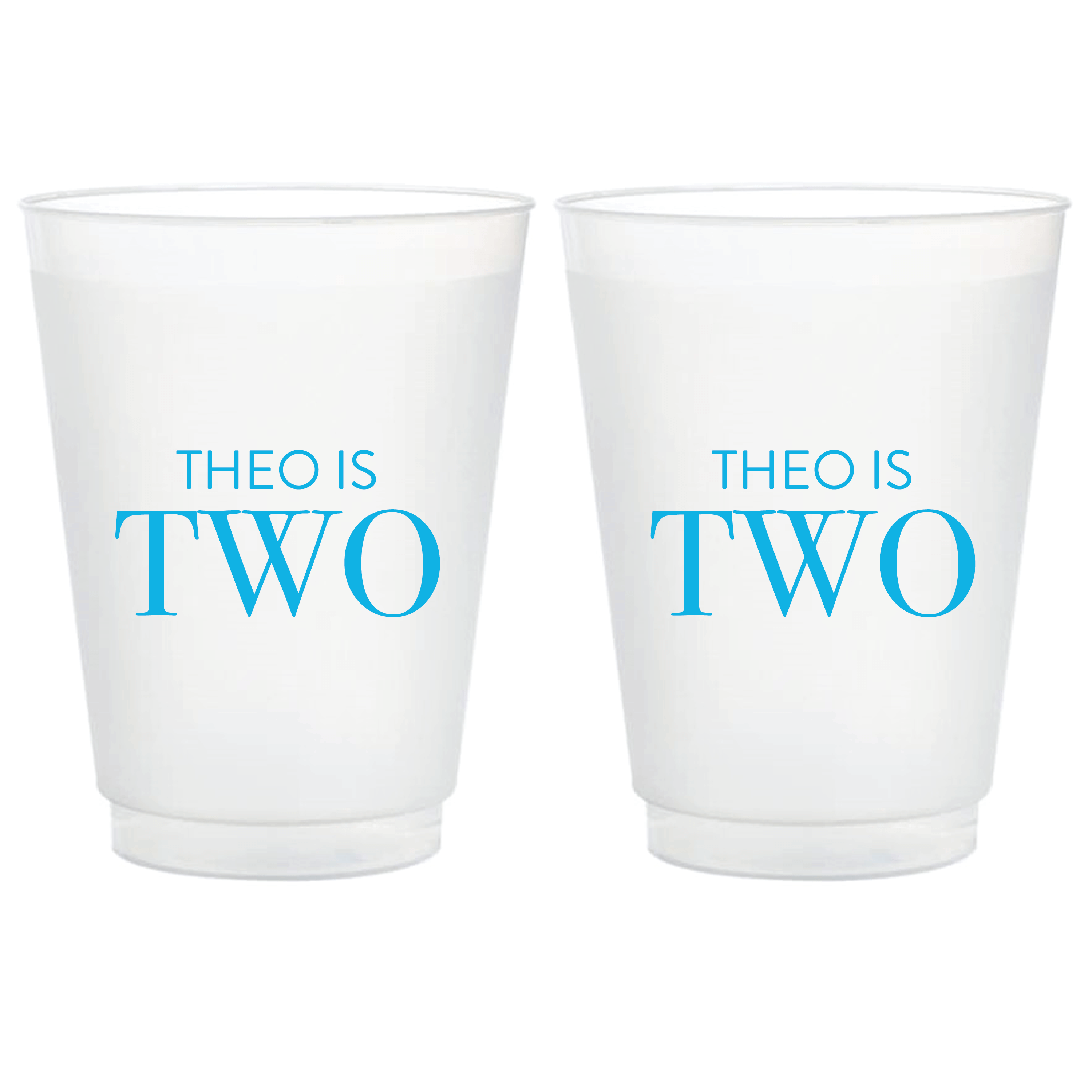 Two Cool Birthday Frosted Plastic Cups