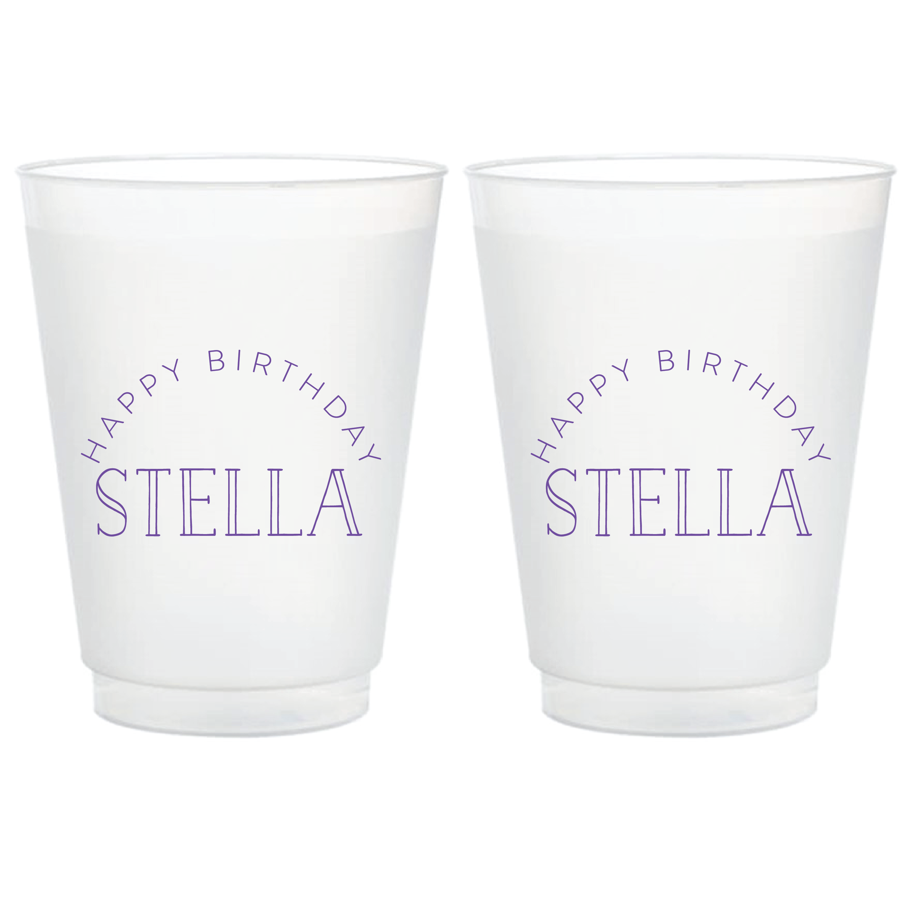 Rainbow Arch Birthday Frosted Plastic Cups