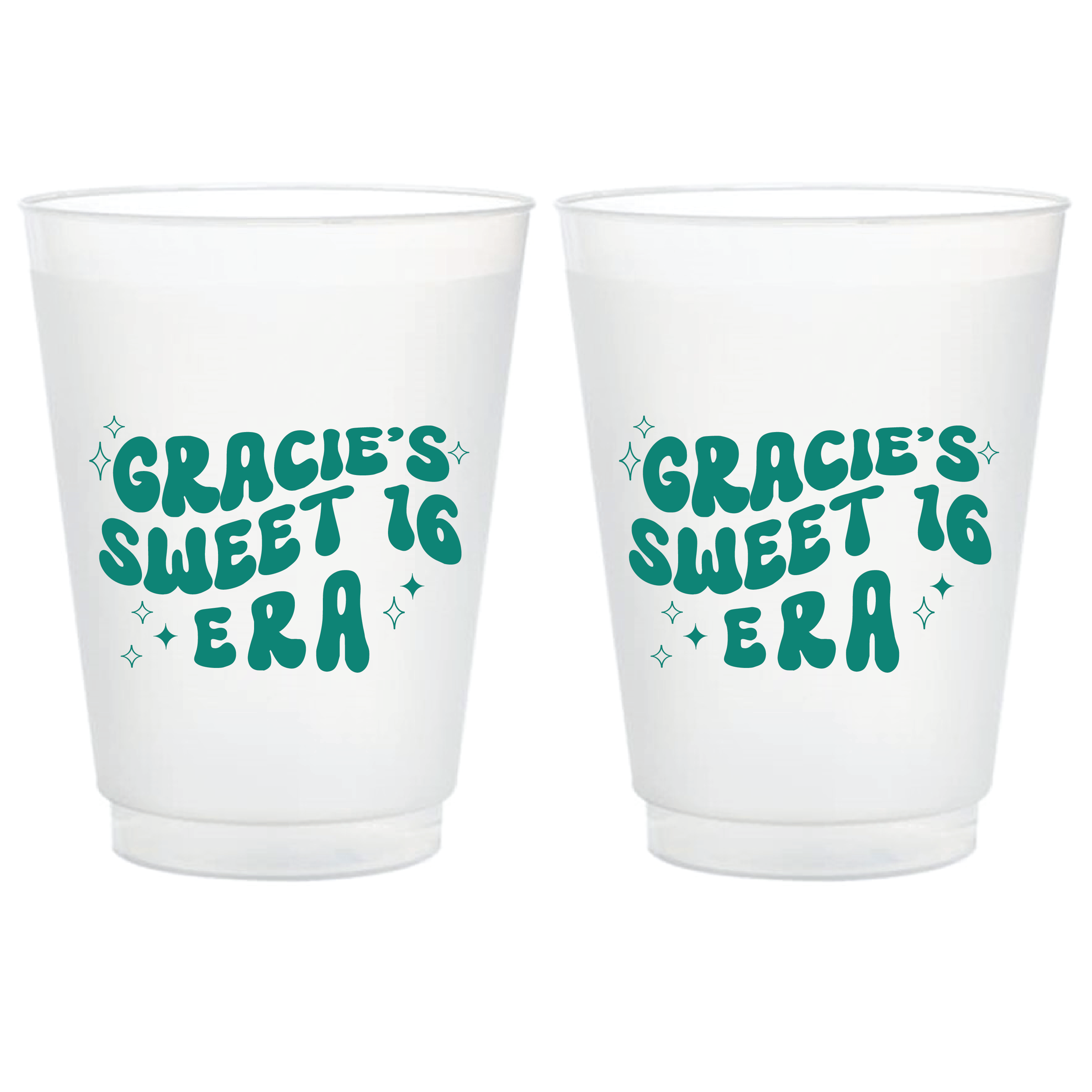 Sweet 16 Era Birthday Frosted Plastic Cups
