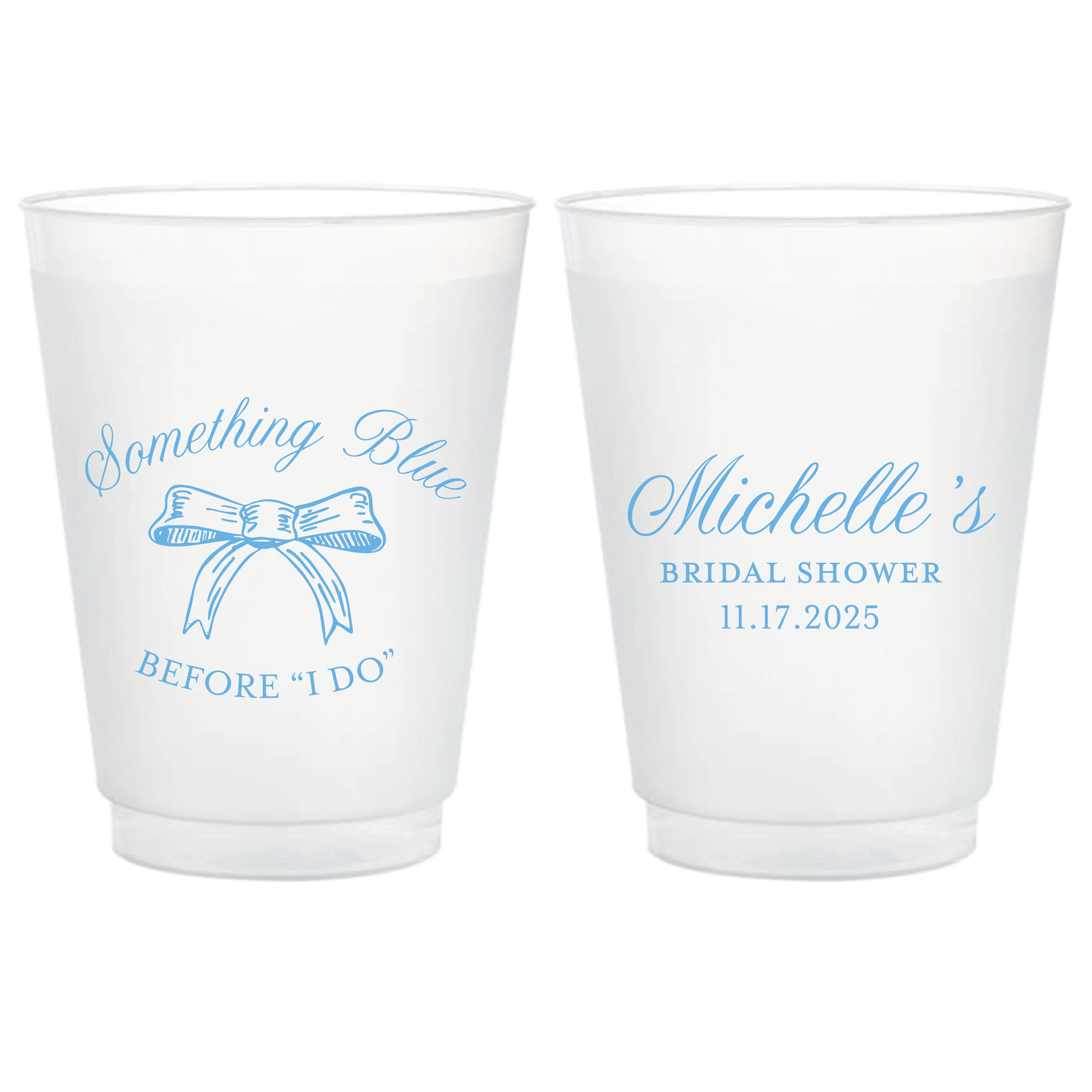 Something Blue Bridal Shower Frosted Plastic Cups - Cup - Frosted