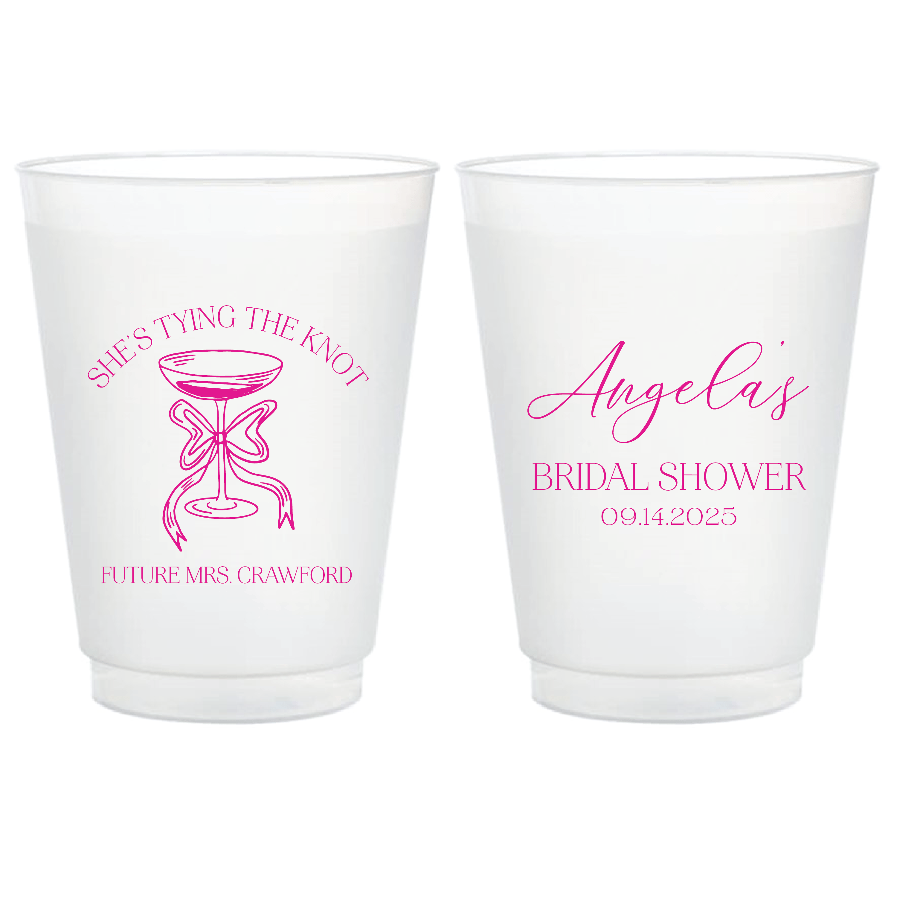 She's Tying The Knot Bridal Shower Frosted Plastic Cups - Cup - Frosted