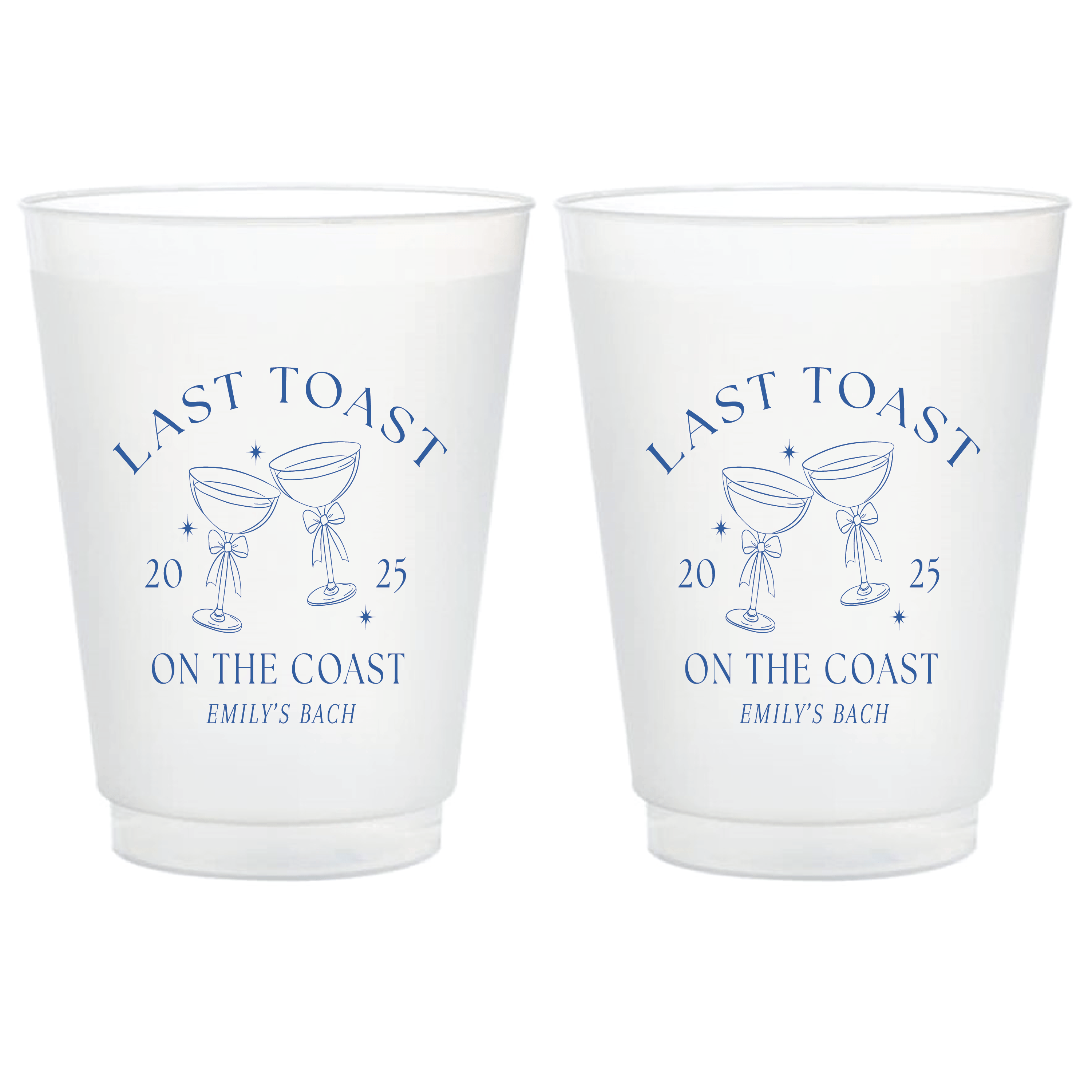 Last Toast On The Coast Bachelorette Frosted Plastic Cups - Cup - Frosted