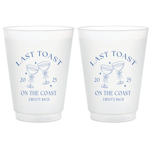 Last Toast On The Coast Bachelorette Frosted Plastic Cups