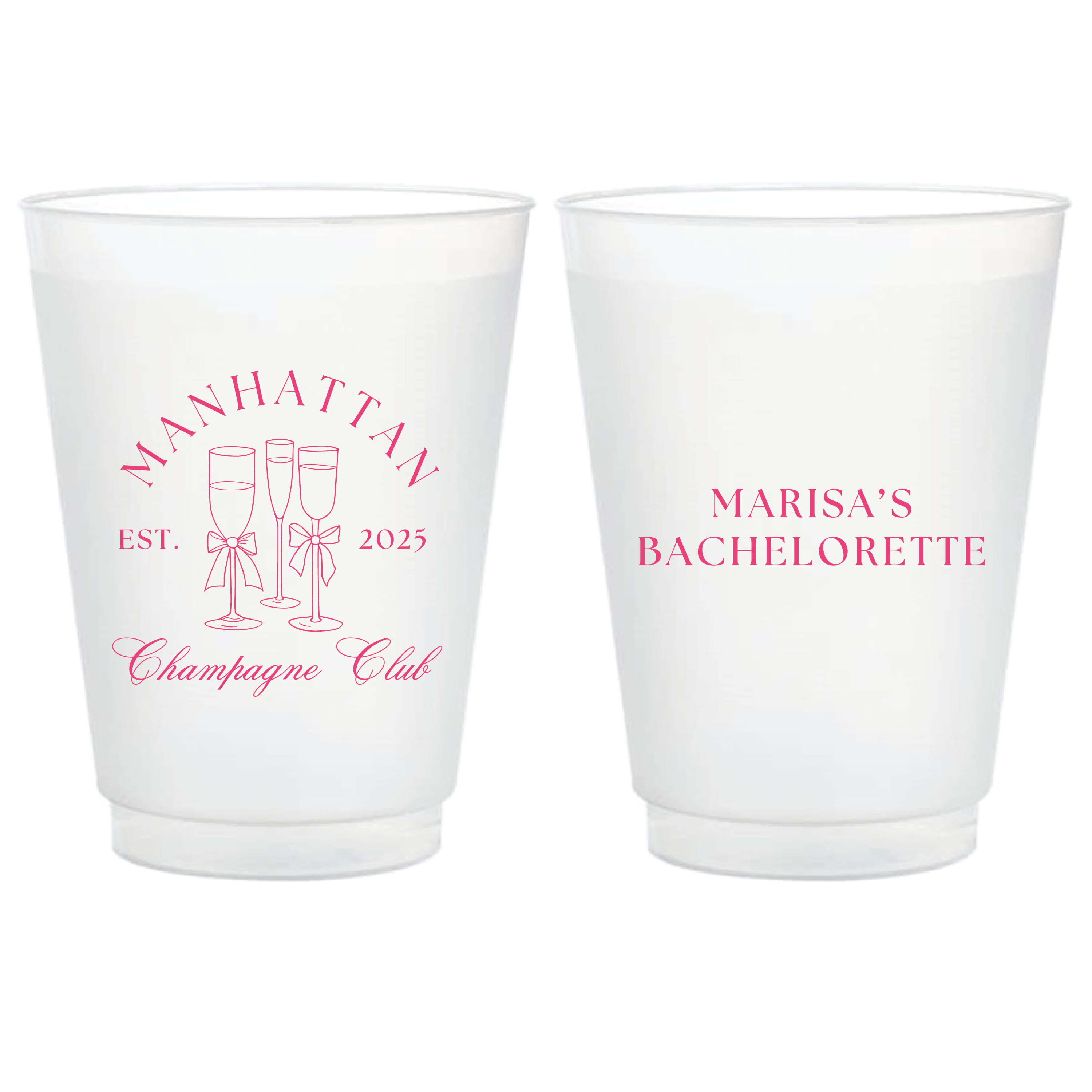 Champagne Club Bachelorette Frosted Plastic Cups - Cup - Frosted